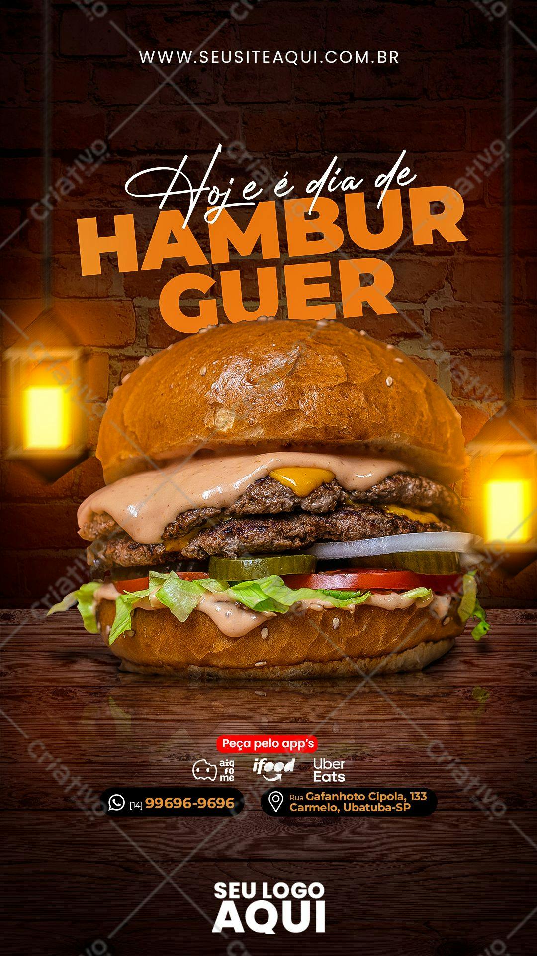 Template Flyer Dia do Hambúrguer PSD Editável