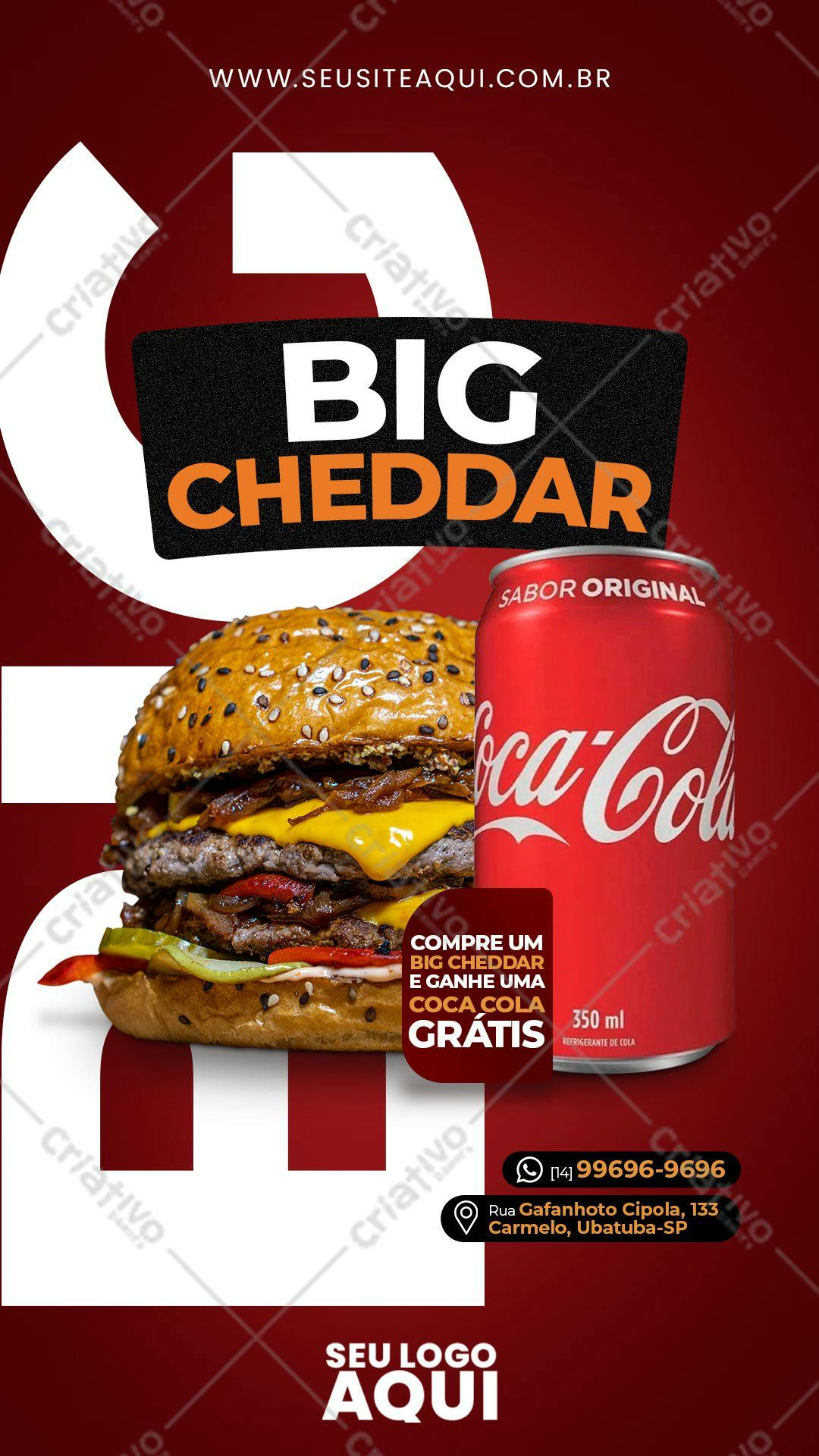 Flyer para Promoção de Lanche Big Cheddar PSD Editável