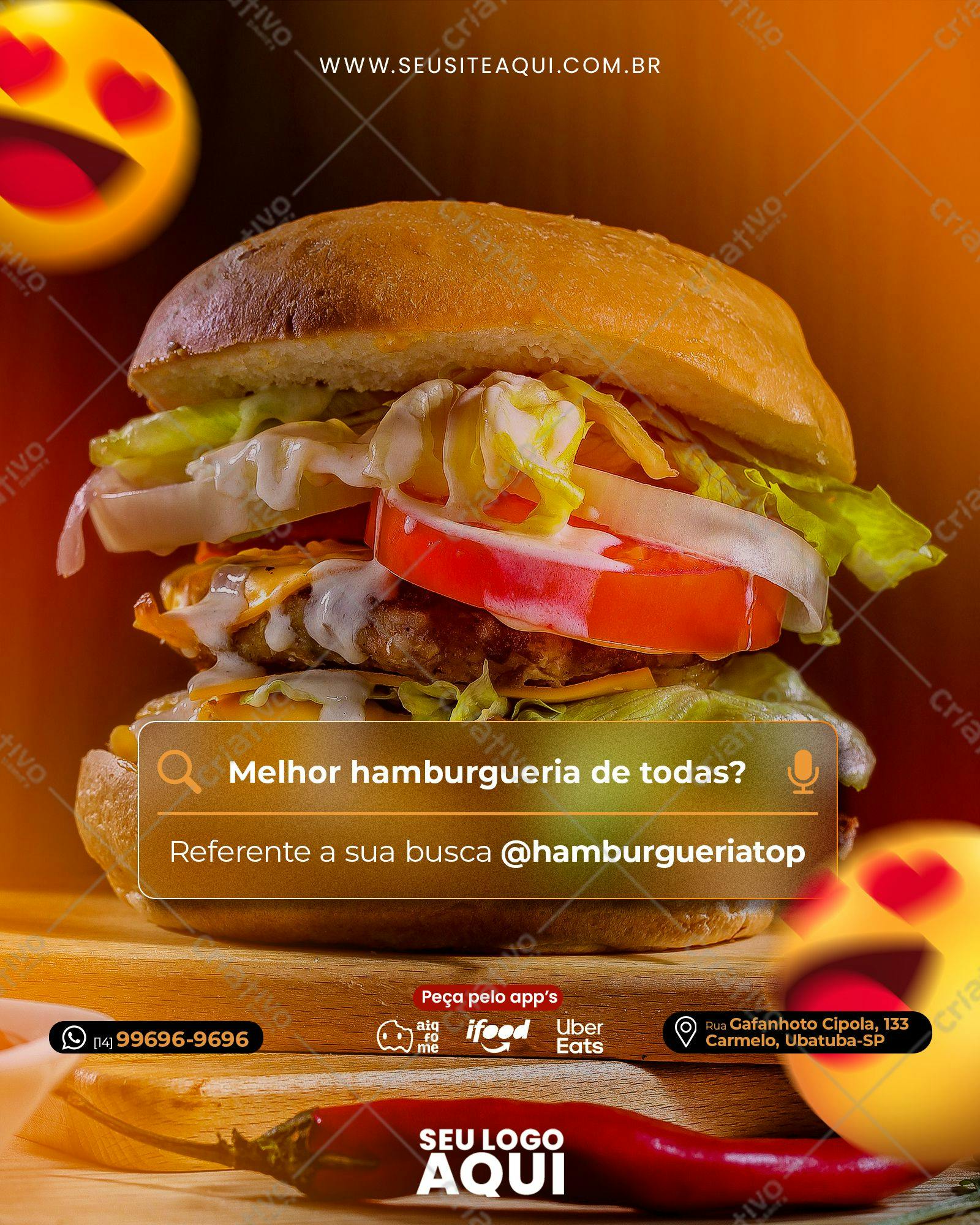 Banner para Hamburgueria PSD Editável