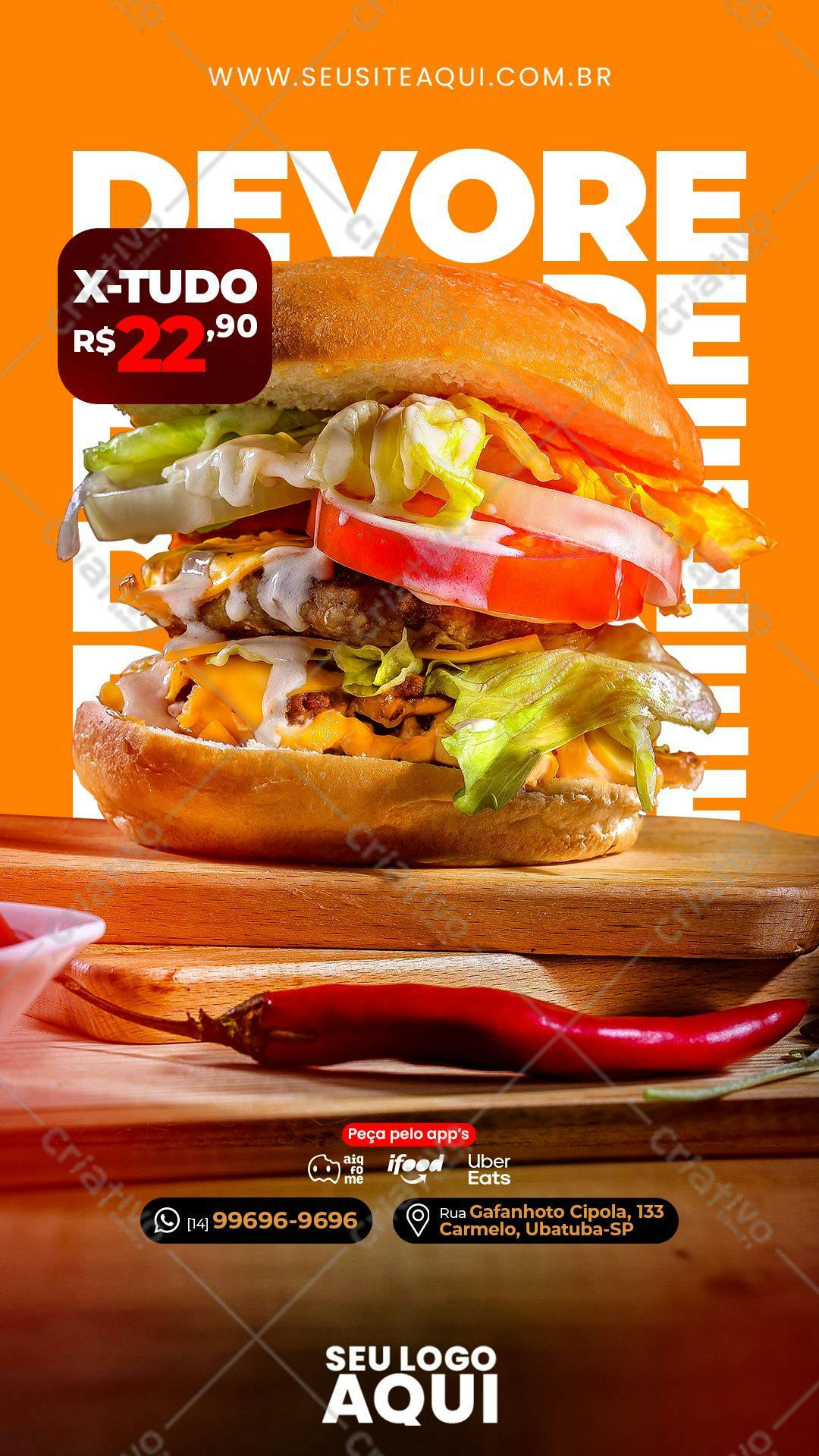 Banner para Lançamento de X-Burger PSD Editável