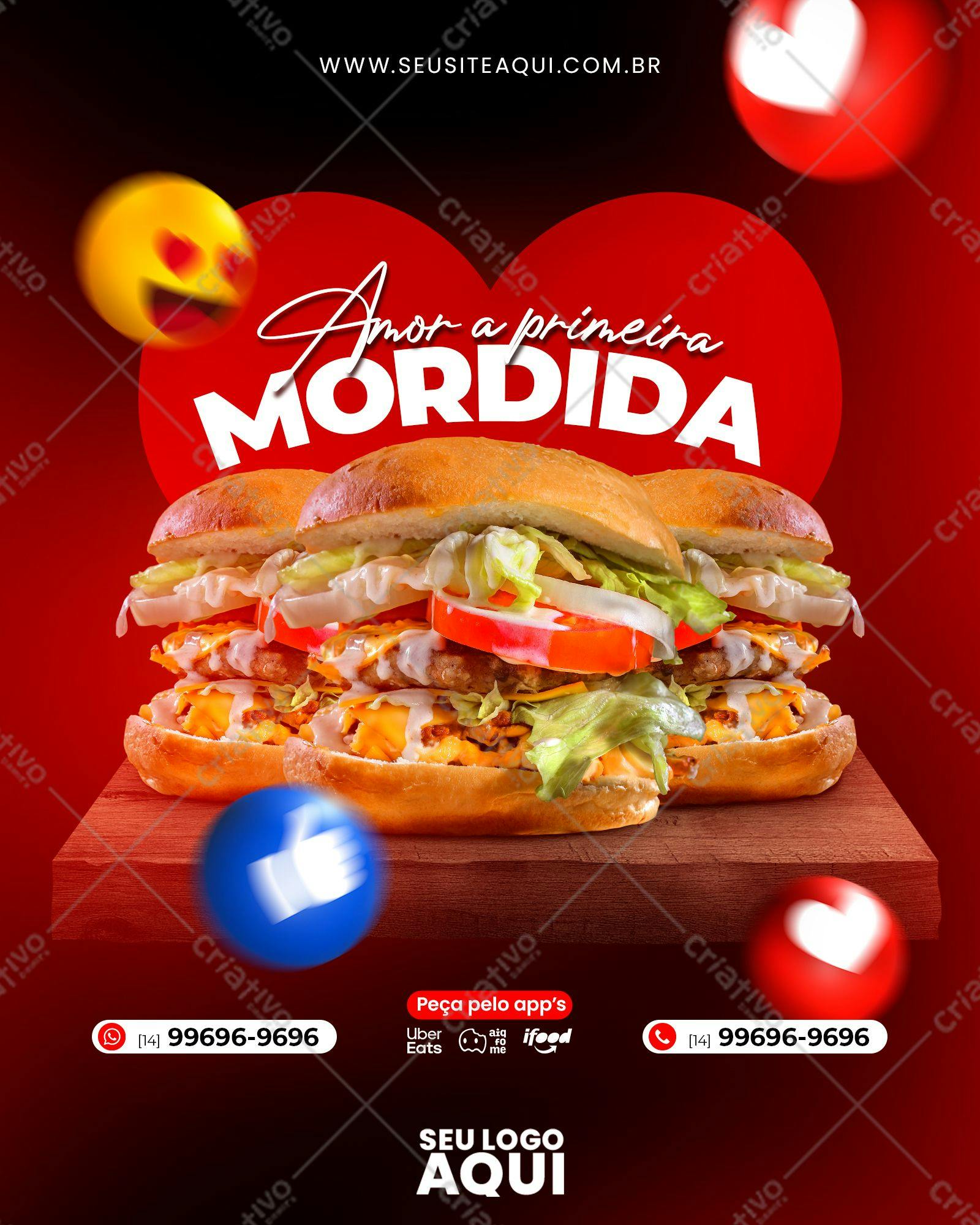 Banner para Lançamento de Hambúrguer PSD Editável