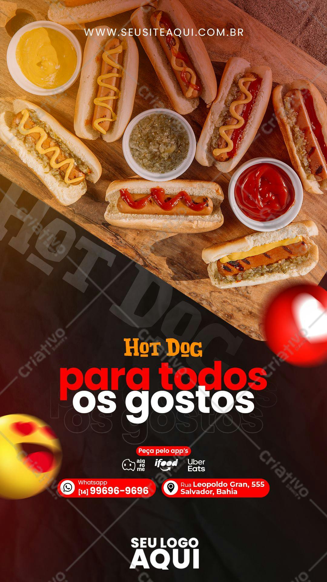 Cardápio de Hot Dog PSD Editável