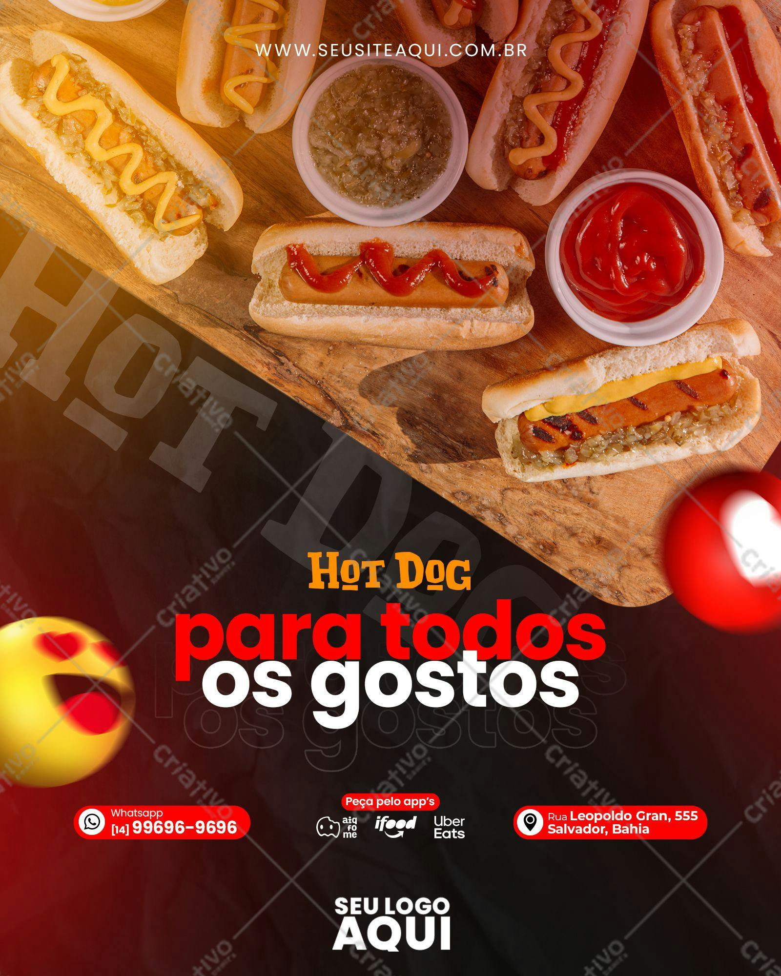 Cardápio de Hot Dog PSD Editável