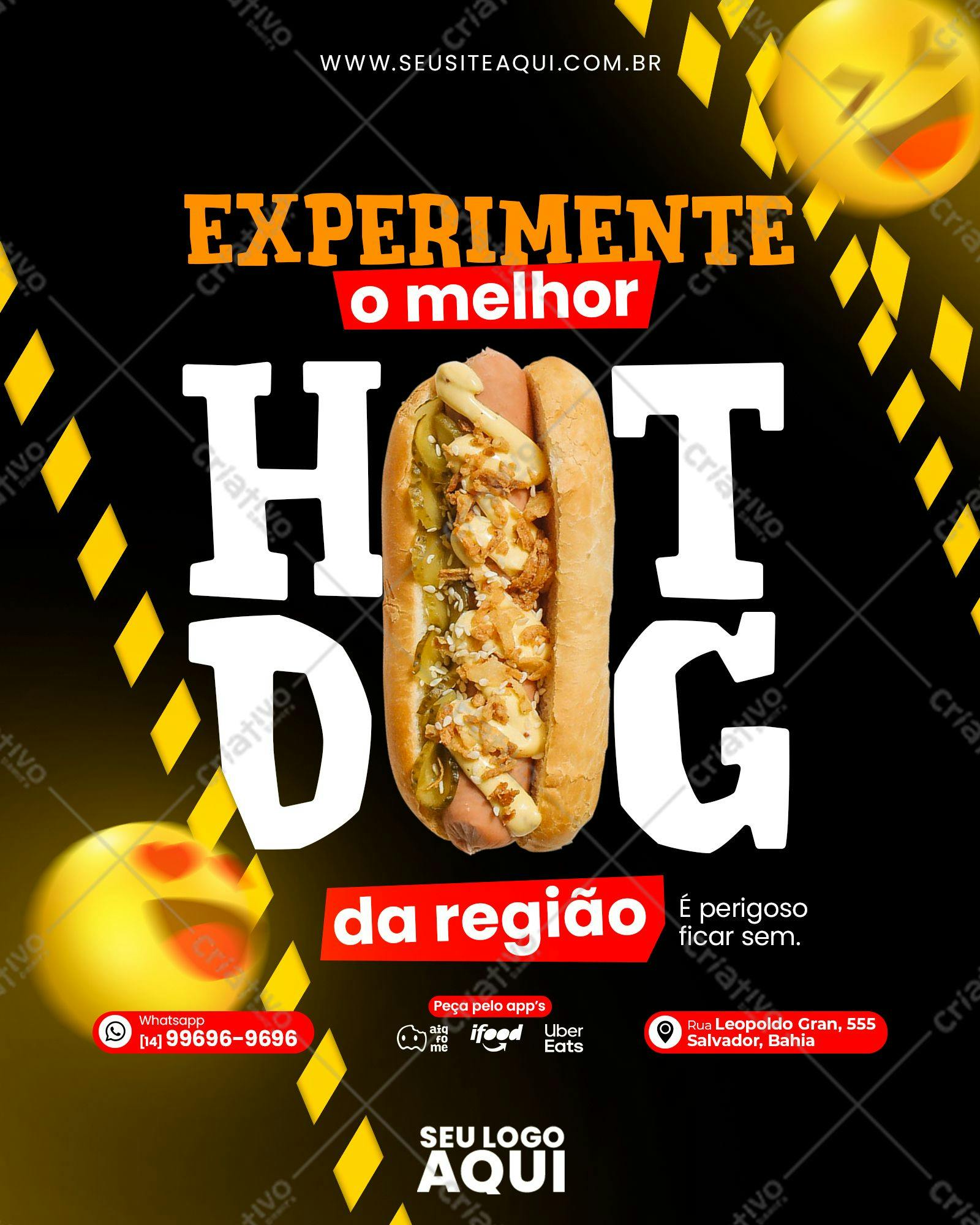 Flyer para Hot Dog PSD Editável