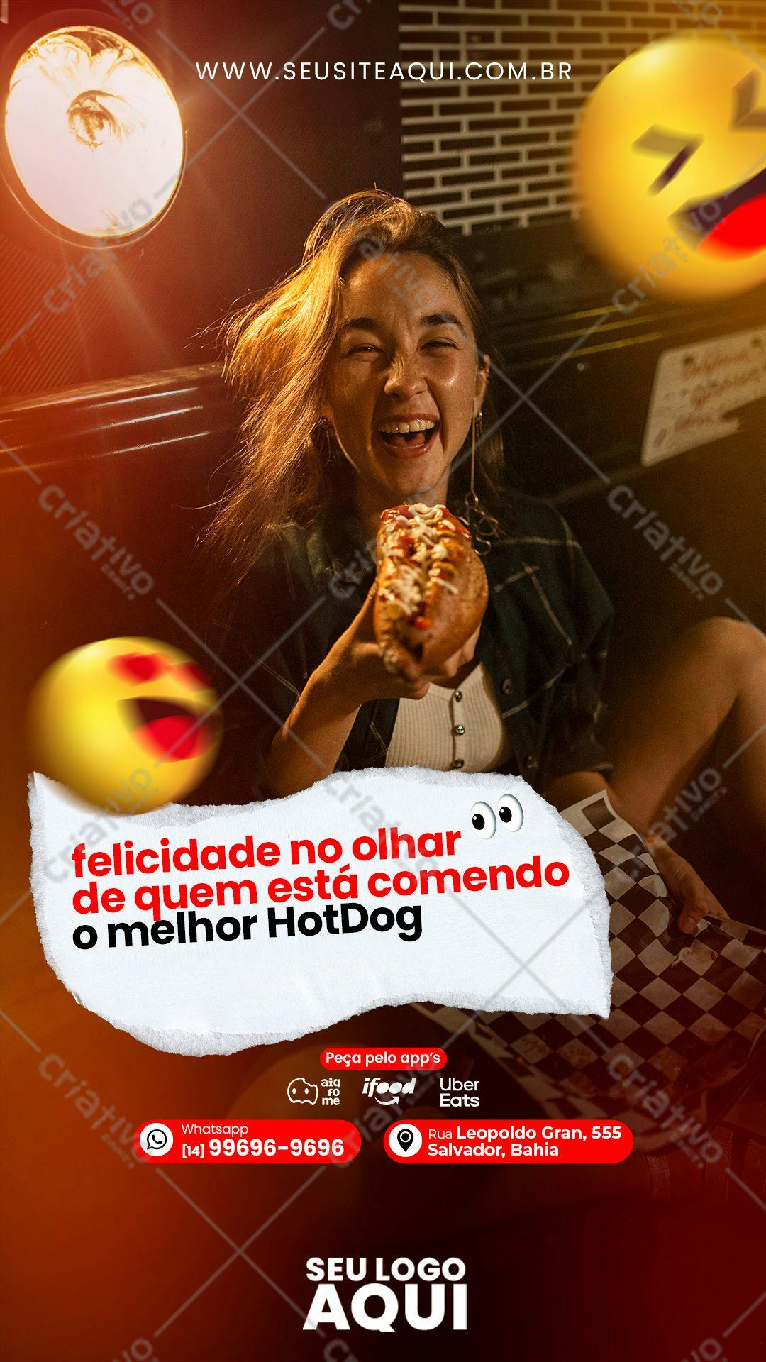 Post para Redes Sociais HotDog PSD Editável