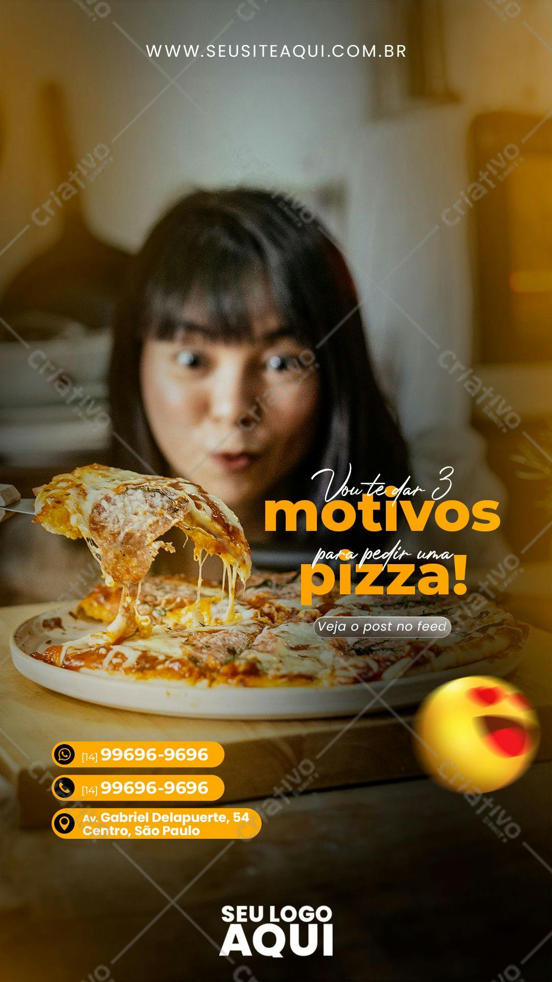 Post para Redes Sociais Pizza PSD Editável