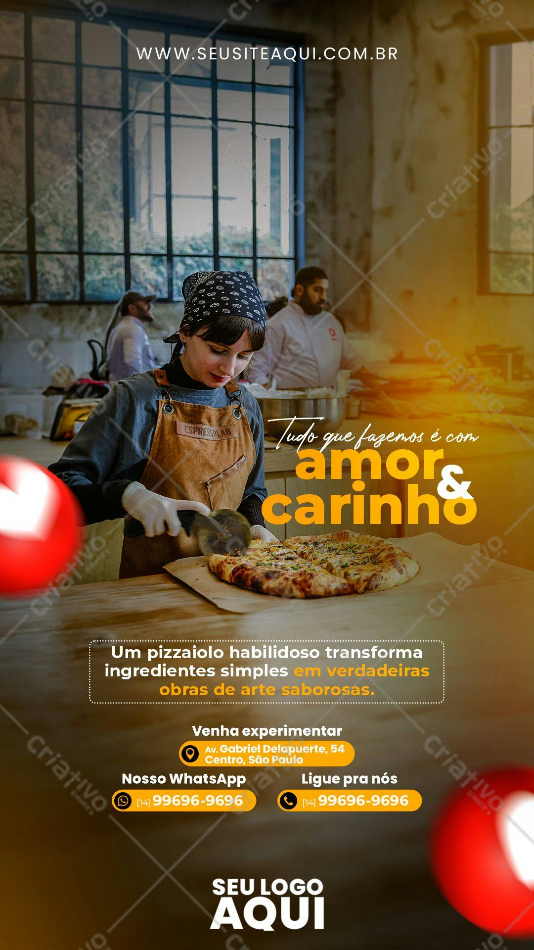 Post para Redes Sociais Pizzaria PSD Editável