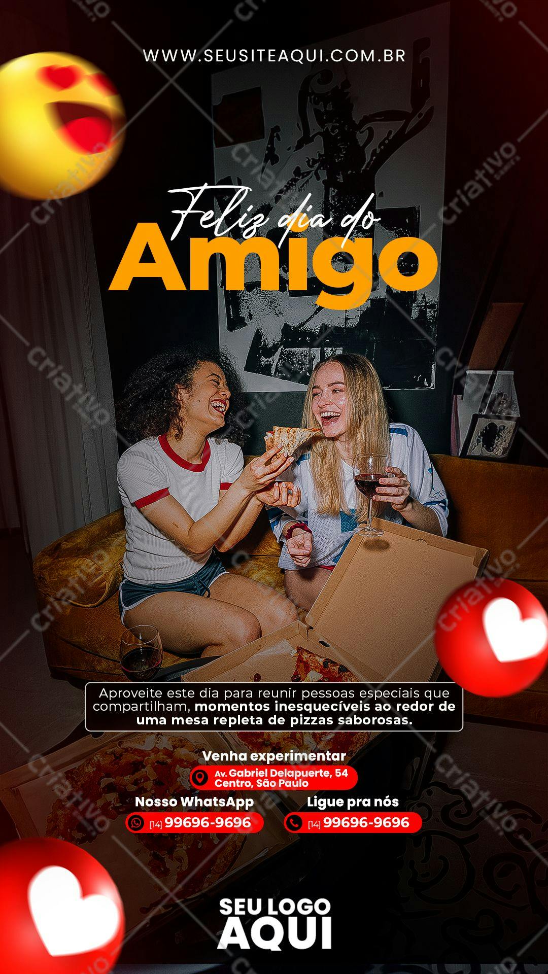 Flyer para o Dia do Amigo PSD Editável