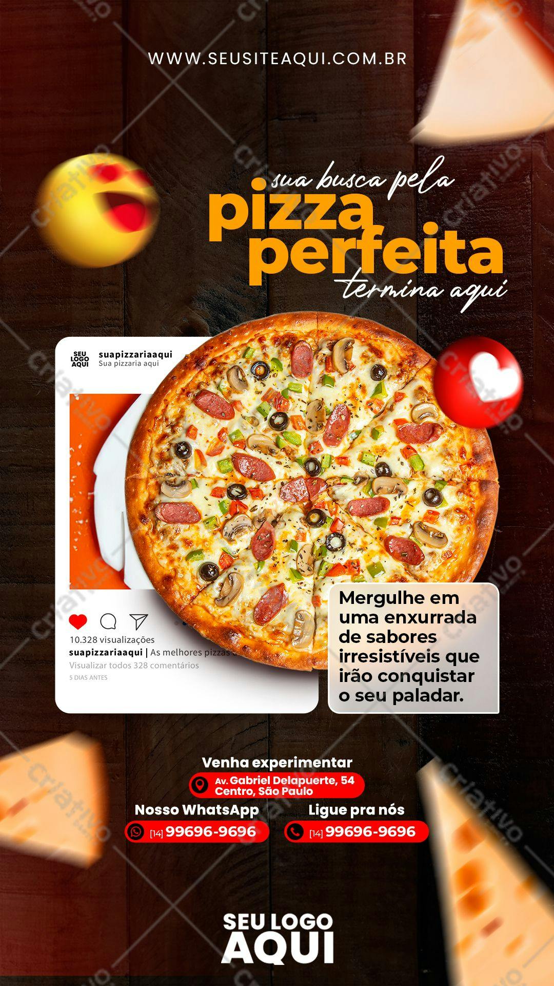 Post para Redes Sociais Pizza PSD Editável