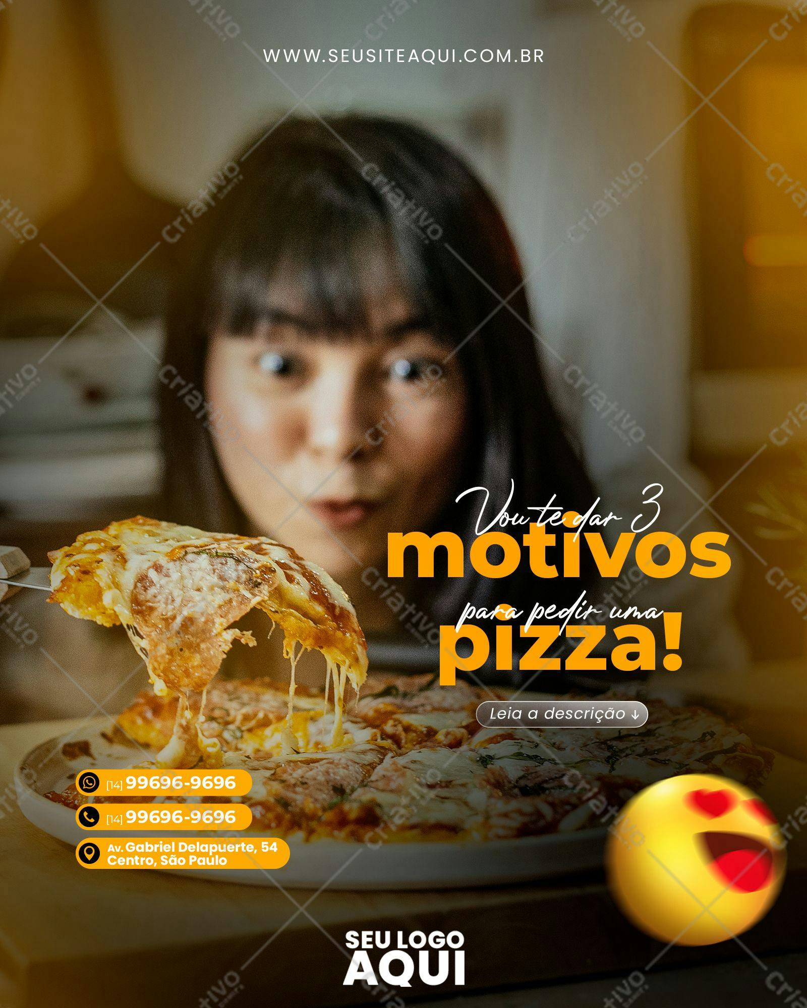 Post para Redes Sociais Pizza PSD Editável
