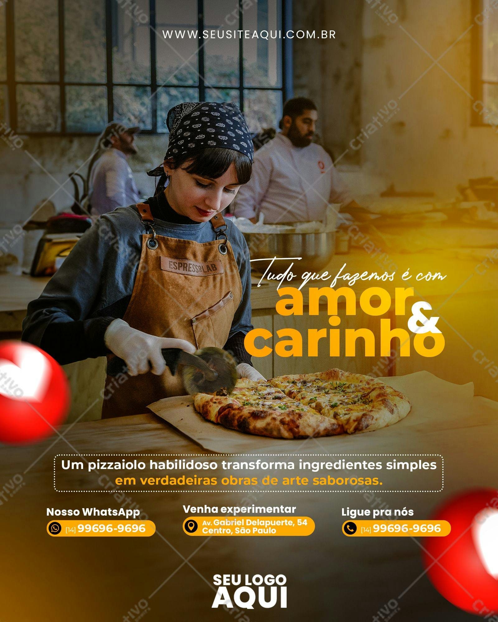 Post para Redes Sociais Pizzaria PSD Editável
