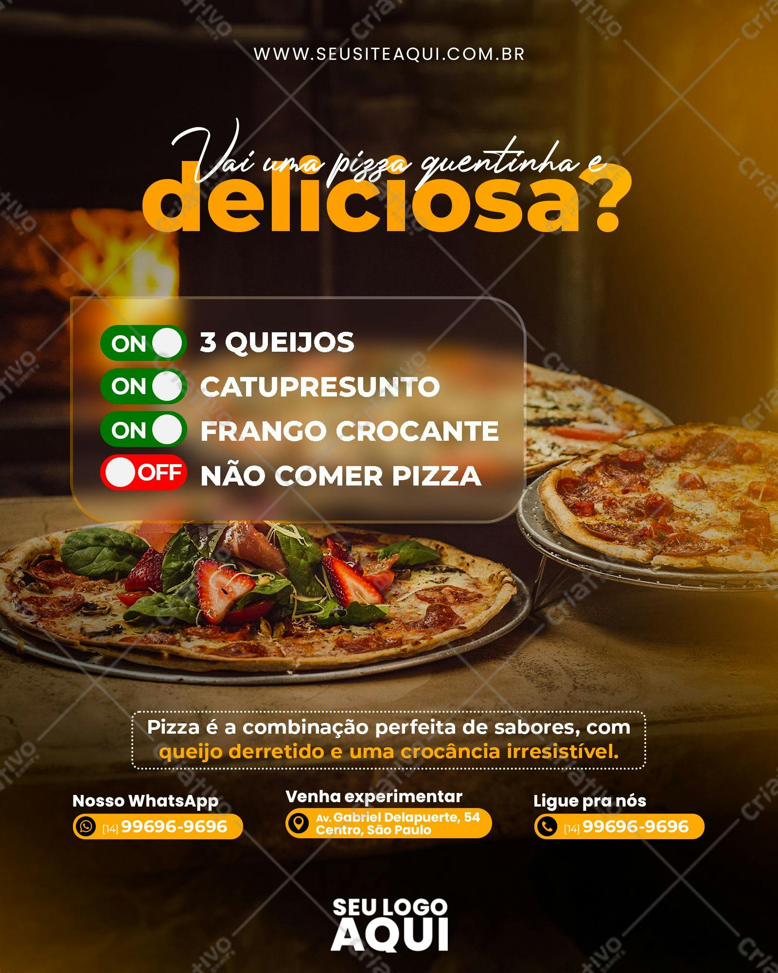 Cardápio de Pizza com Fotos PSD Editável