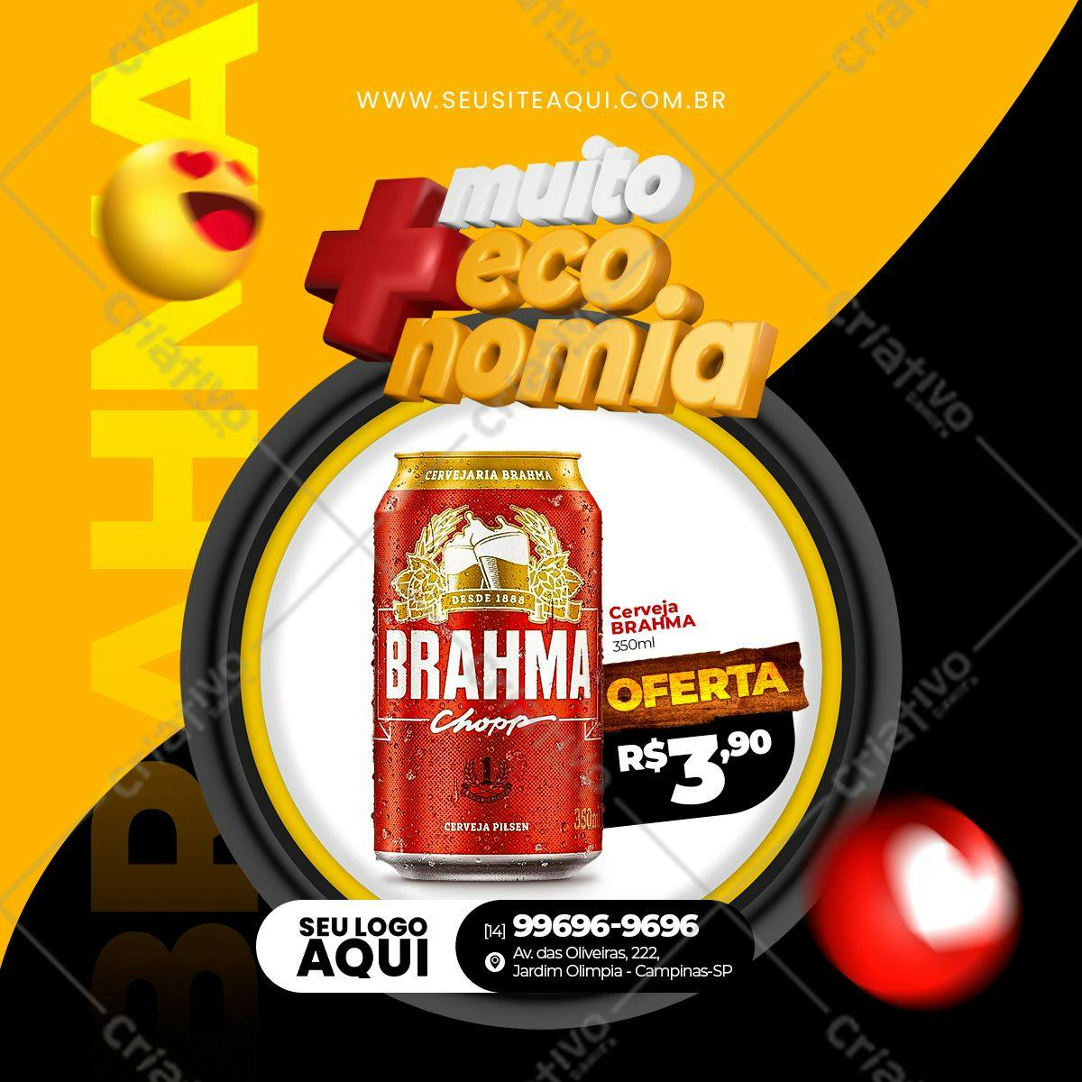 Template de Banner Cerveja Brahma PSD Editável