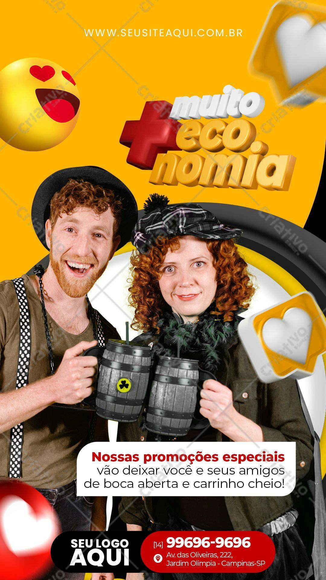 Flyer para Promoção com tema Cerveja e Amigos PSD Editável