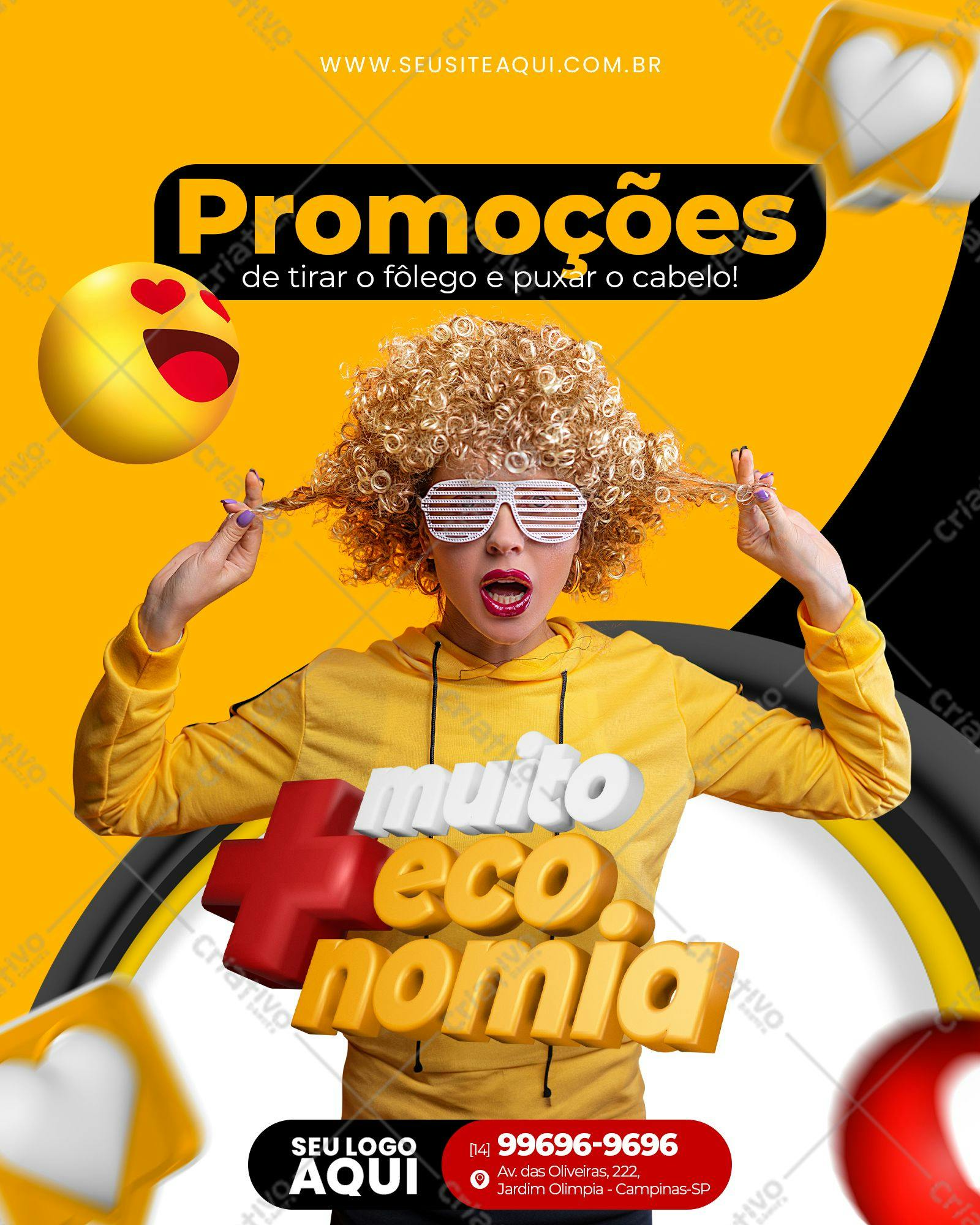 Flyer para Promoções com Modelo Afro-descendente PSD Editável