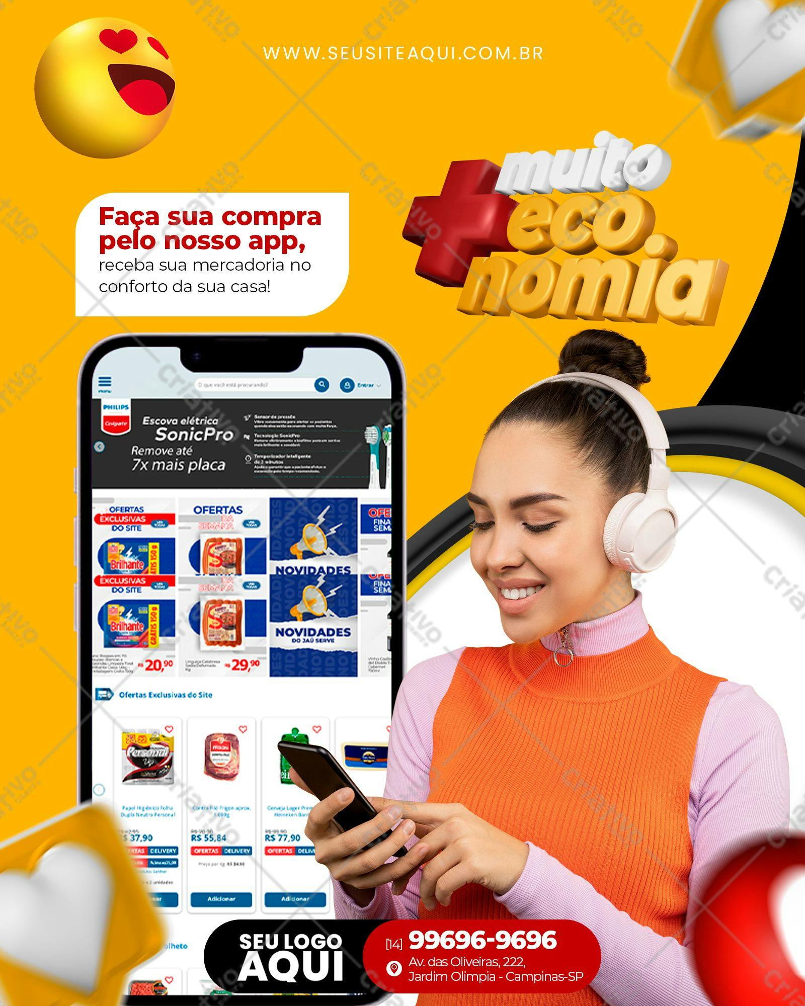 Banner para App de Supermercado PSD Editável