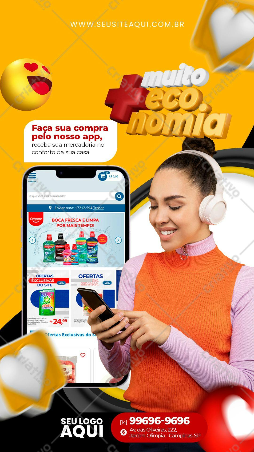 Banner para App de Supermercado PSD Editável