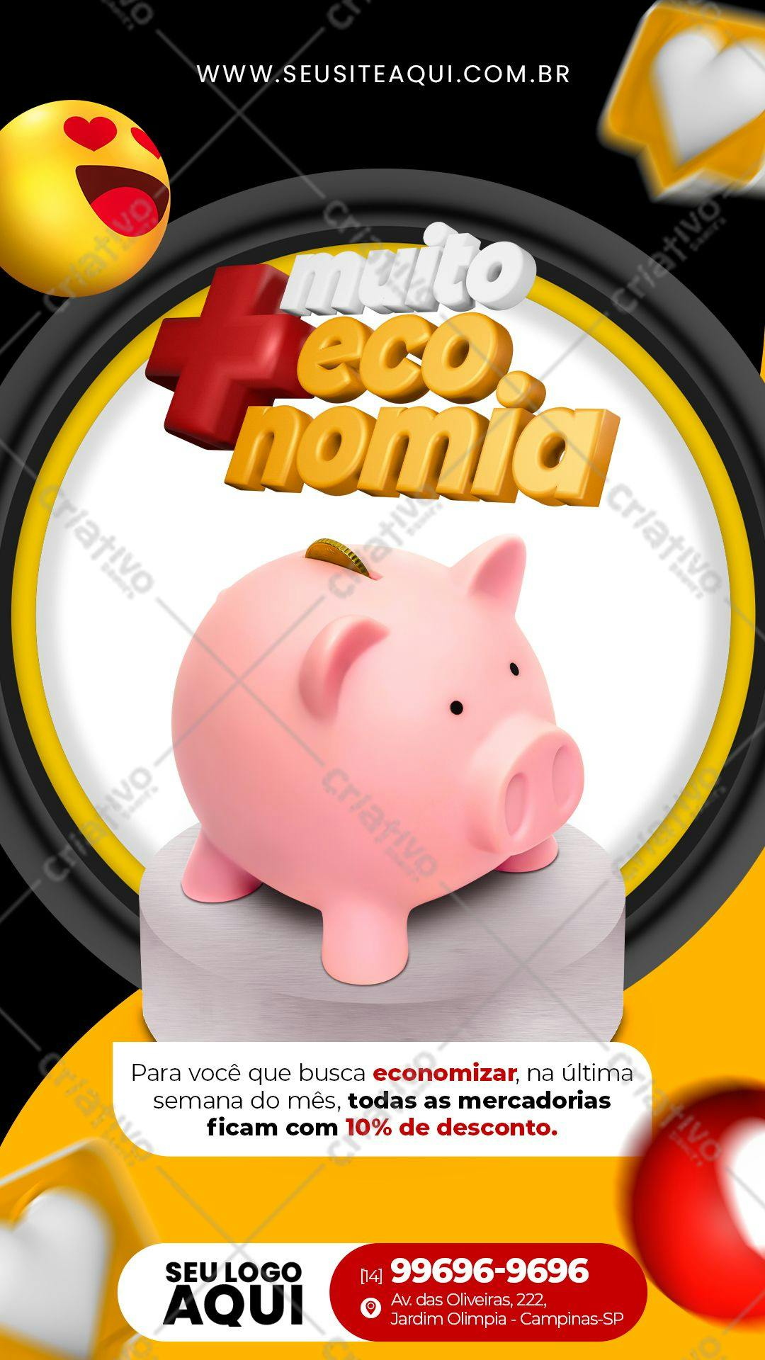 Flyer para Promoção de Economia PSD Editável