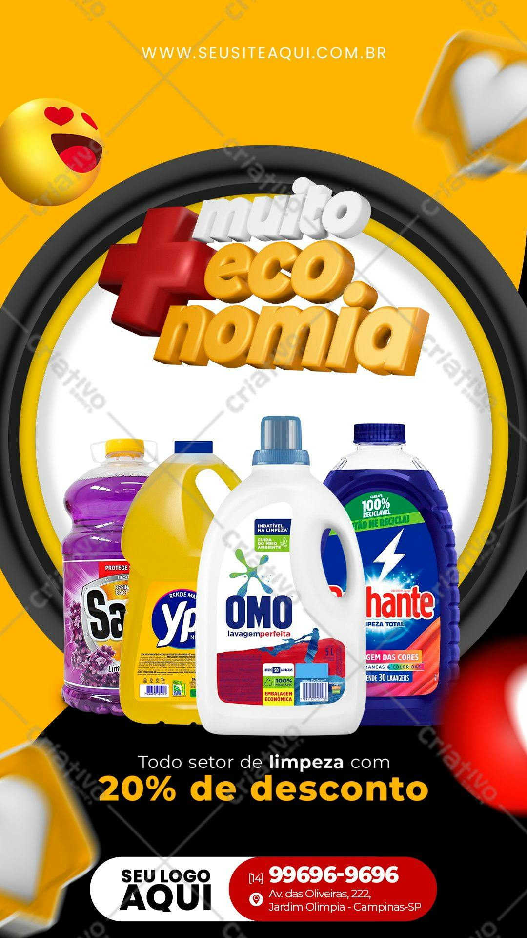 Flyer para Promoção de Limpeza com 20% de Desconto PSD Editável