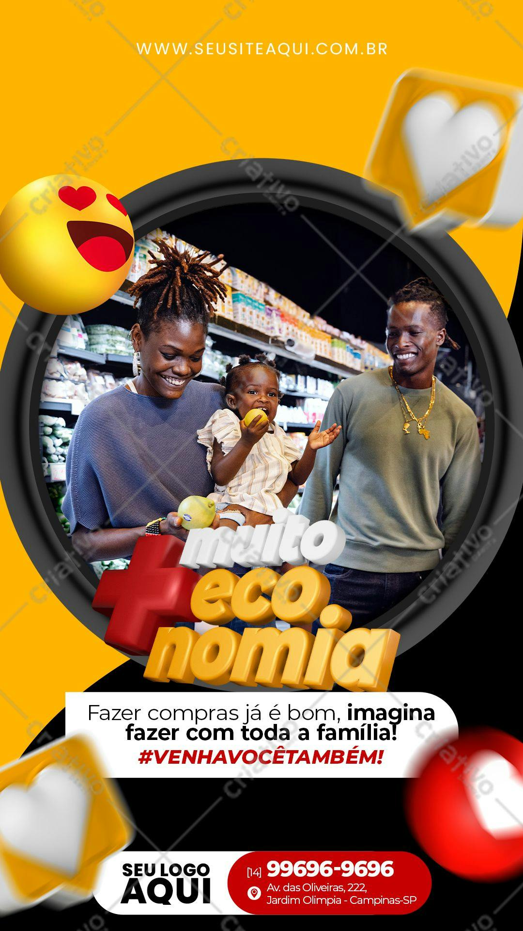 Flyer Família Supermercado PSD Editável