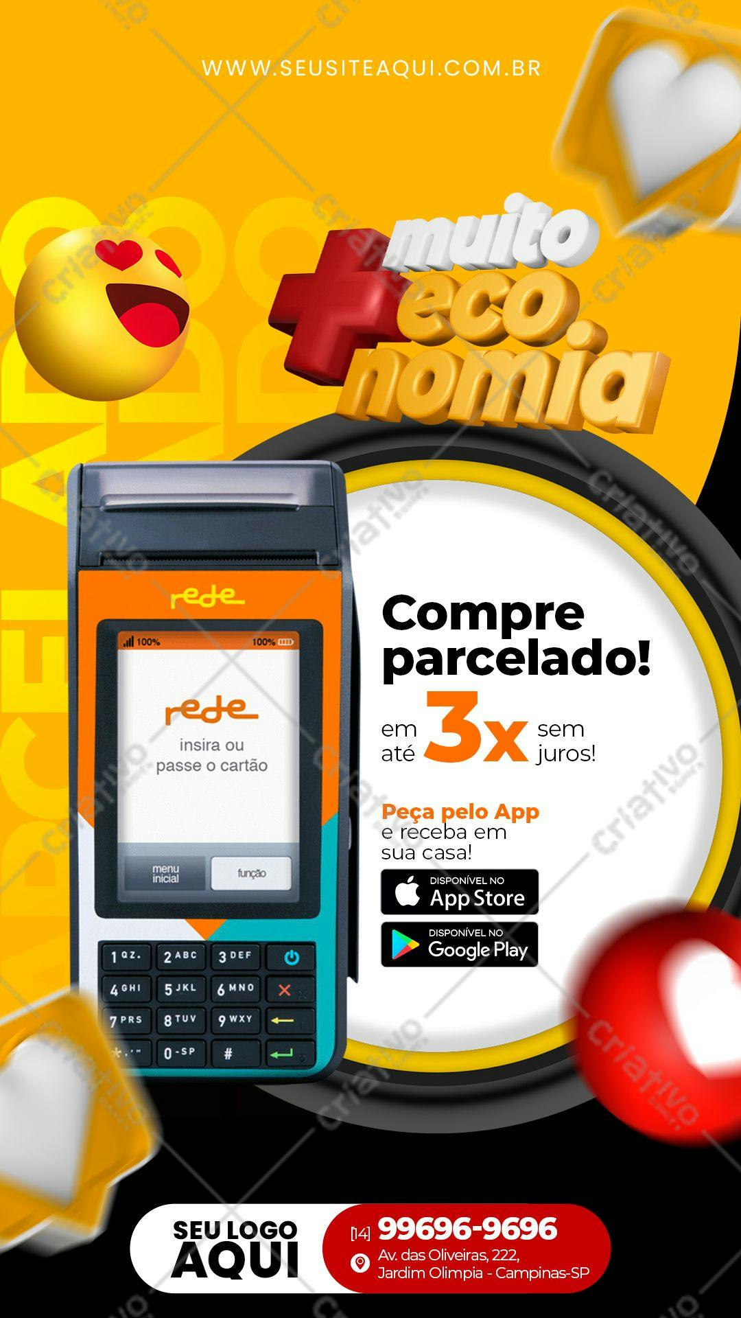 Banner para Promoção de Pagamento Parcelado PSD Editável