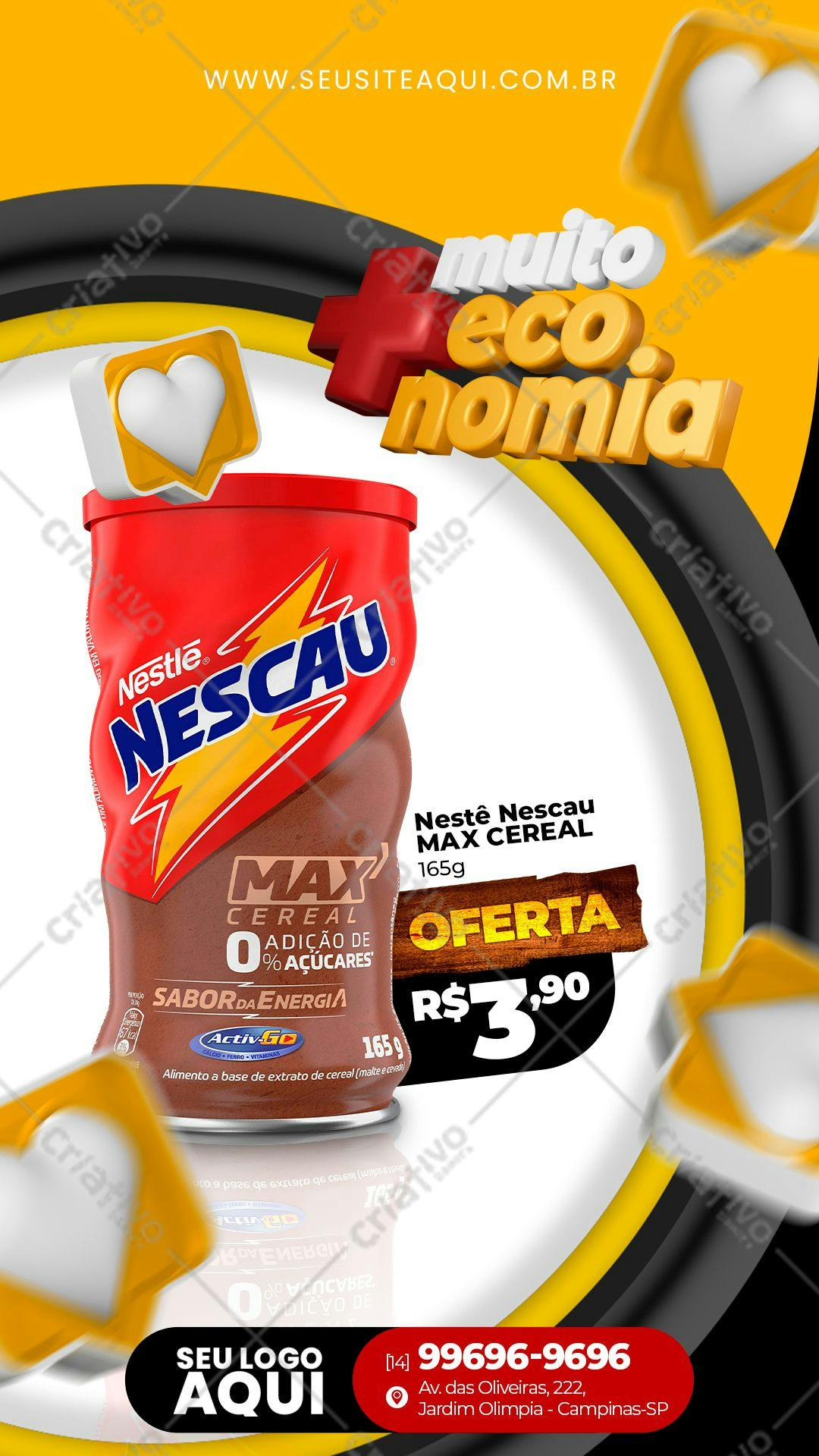 Flyer para Promoção de Nescau Max Cereal PSD Editável