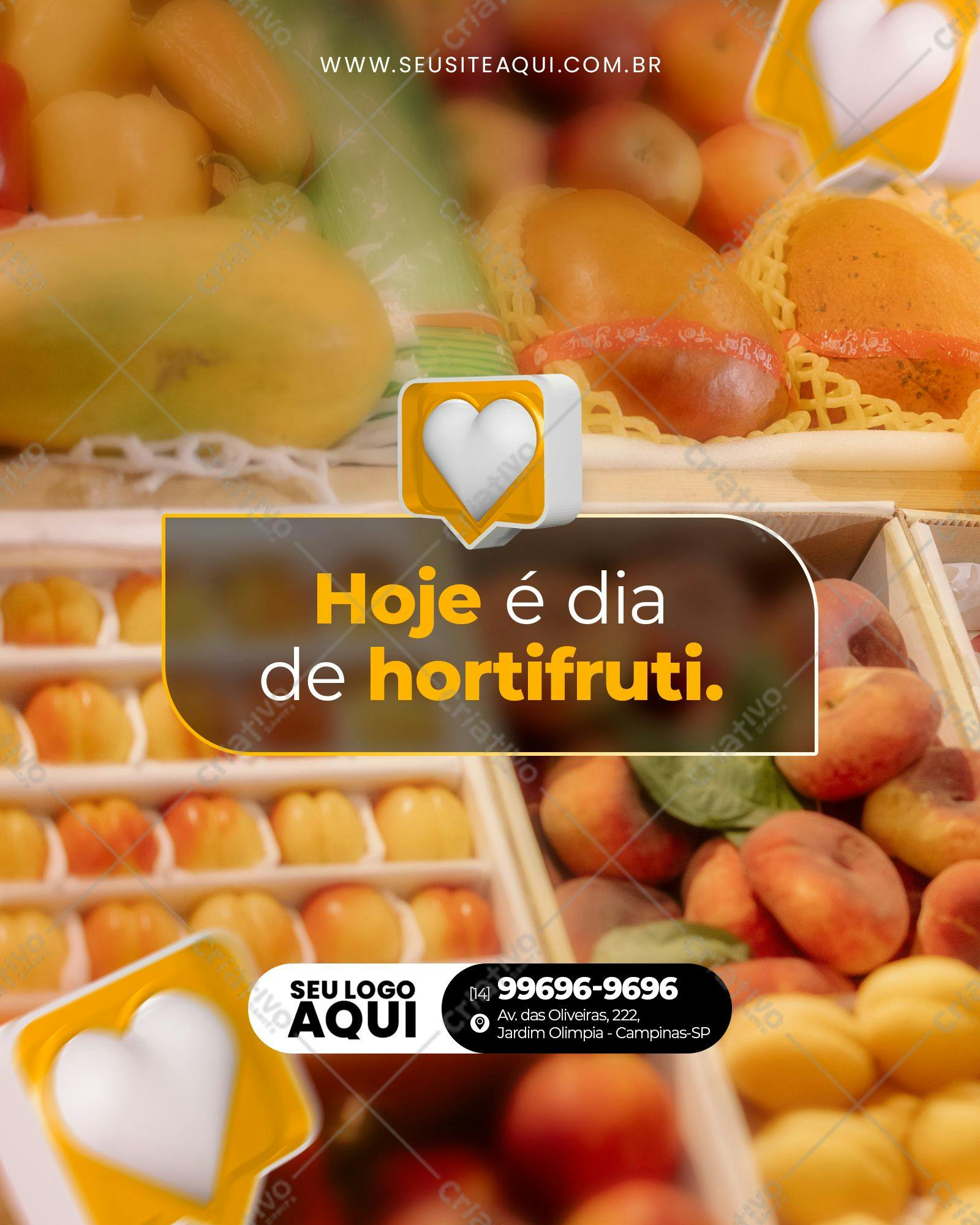 Post para Redes Sociais Dia de Hortifruti PSD Editável
