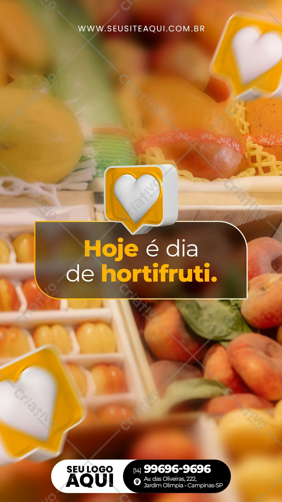 Post para Redes Sociais Dia de Hortifruti PSD Editável
