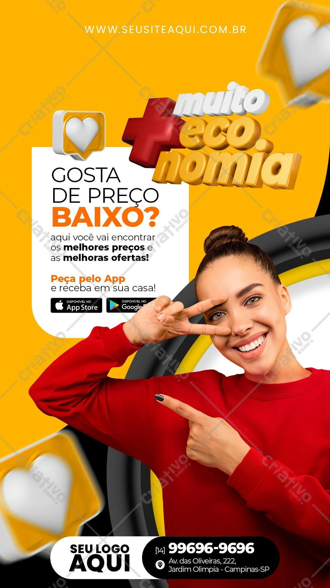 Post para Redes Sociais Promoção Economia PSD Editável