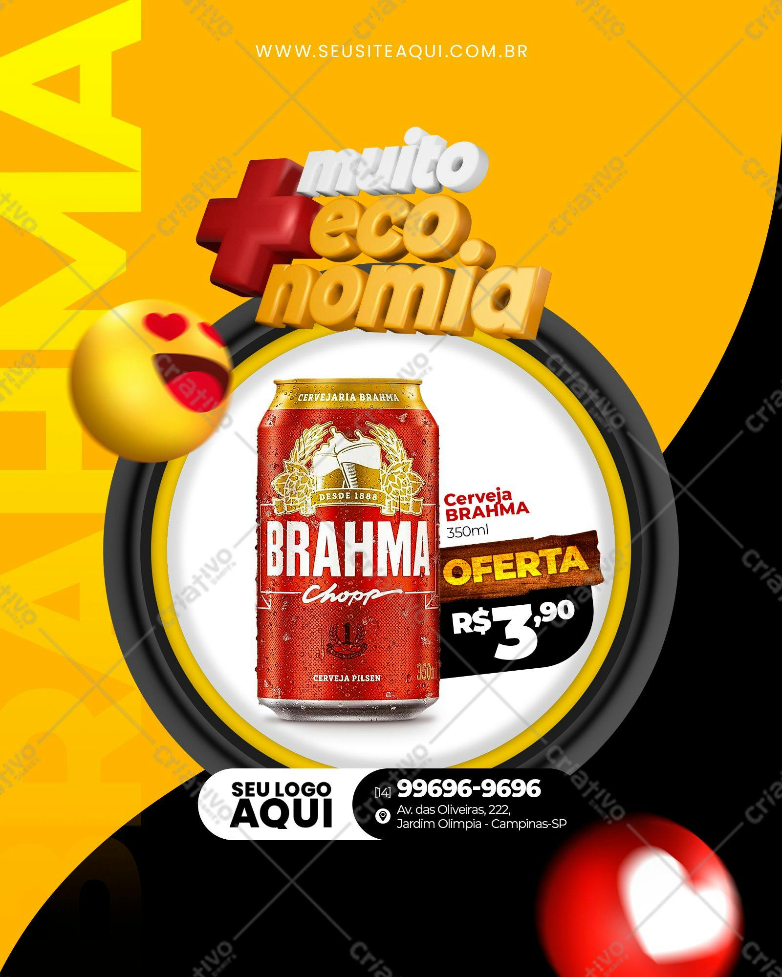 Template de Flyer para Promoção de Cerveja Brahma PSD Editável