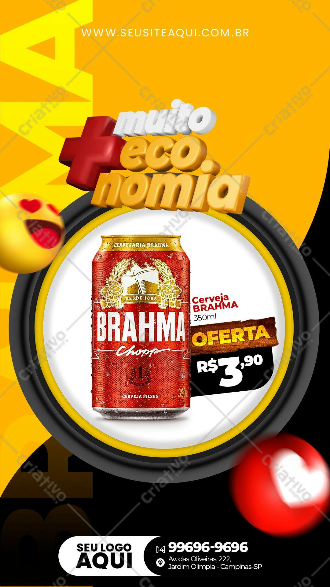 Flyer para Promoção de Cerveja Brahma PSD Editável