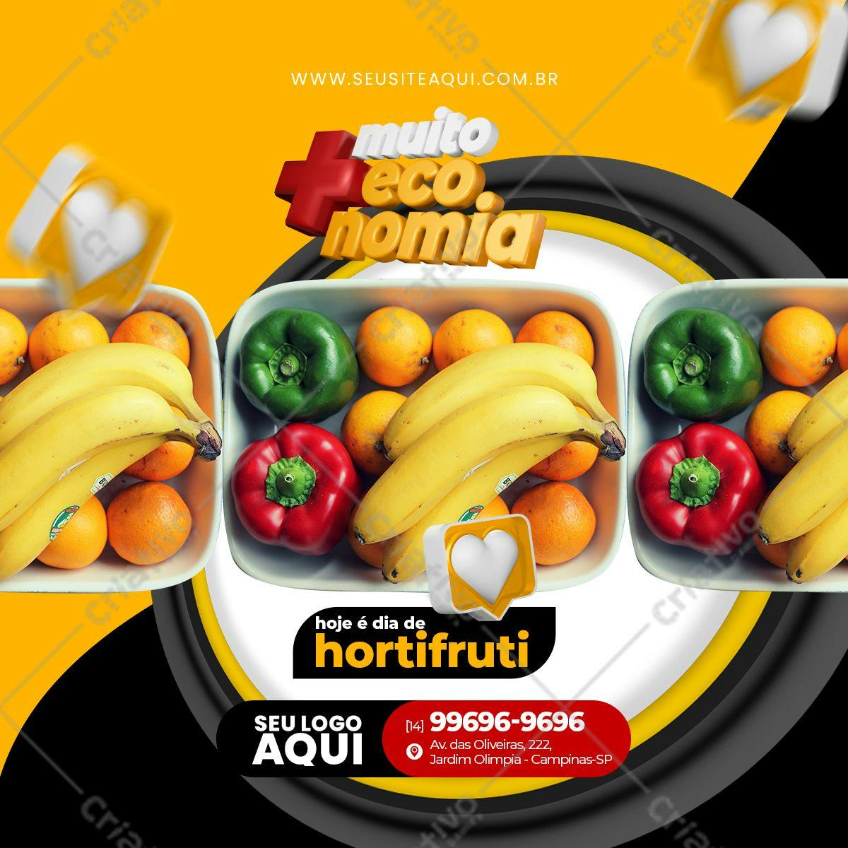 Post para Redes Sociais Dia do Hortifruti PSD Editável