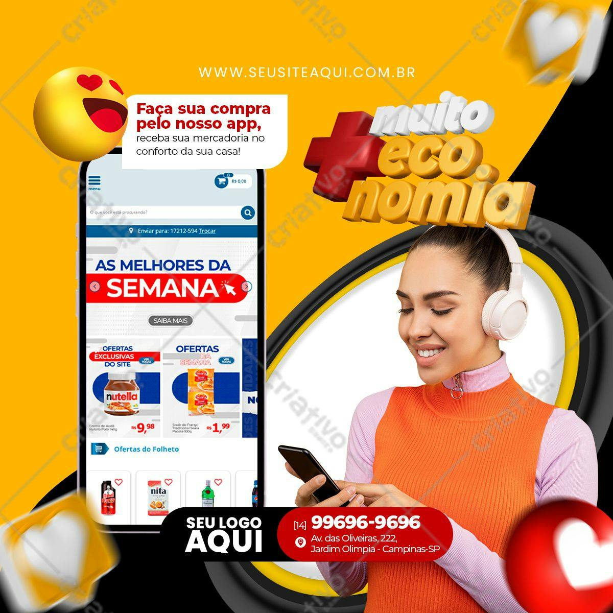Banner para Promoção de Supermercado PSD Editável