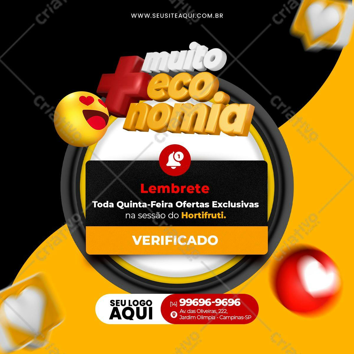 Post para Redes Sociais Promoção Hortifruti PSD Editável