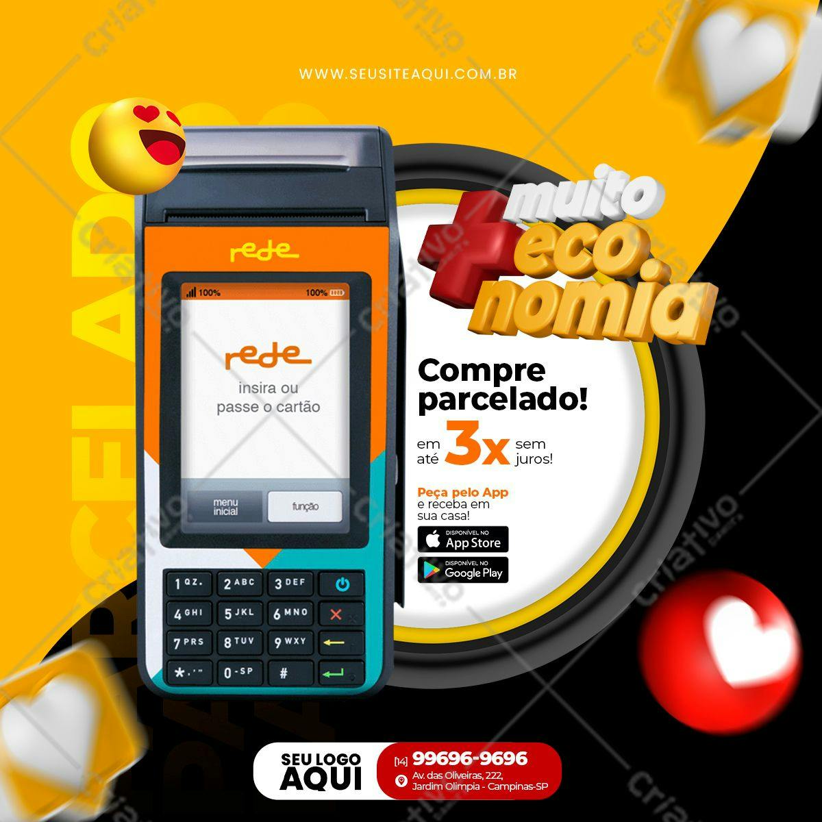 Material de Marketing para Pagamento Parcelado PSD Editável