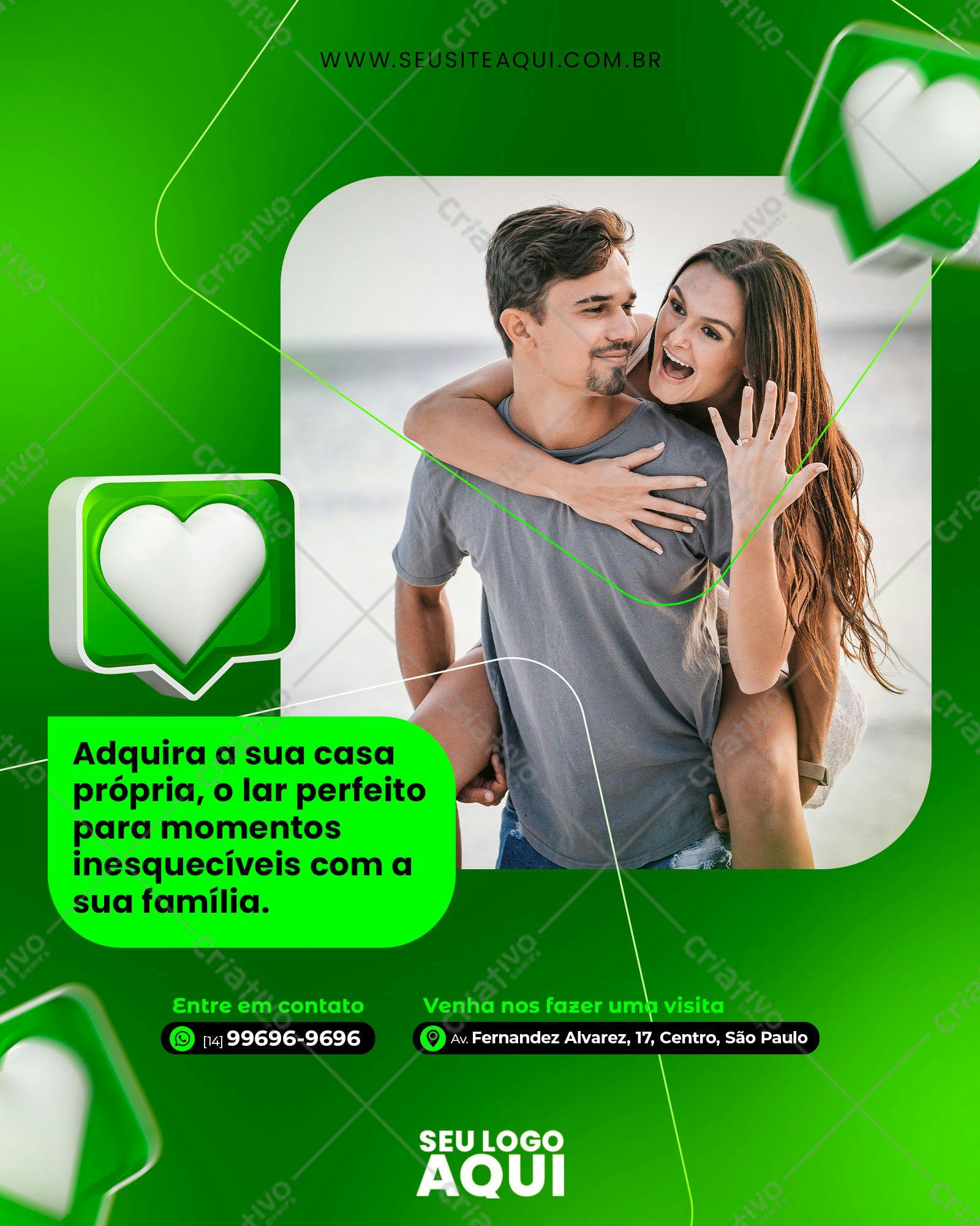 Post para Redes Sociais Imóveis PSD Editável