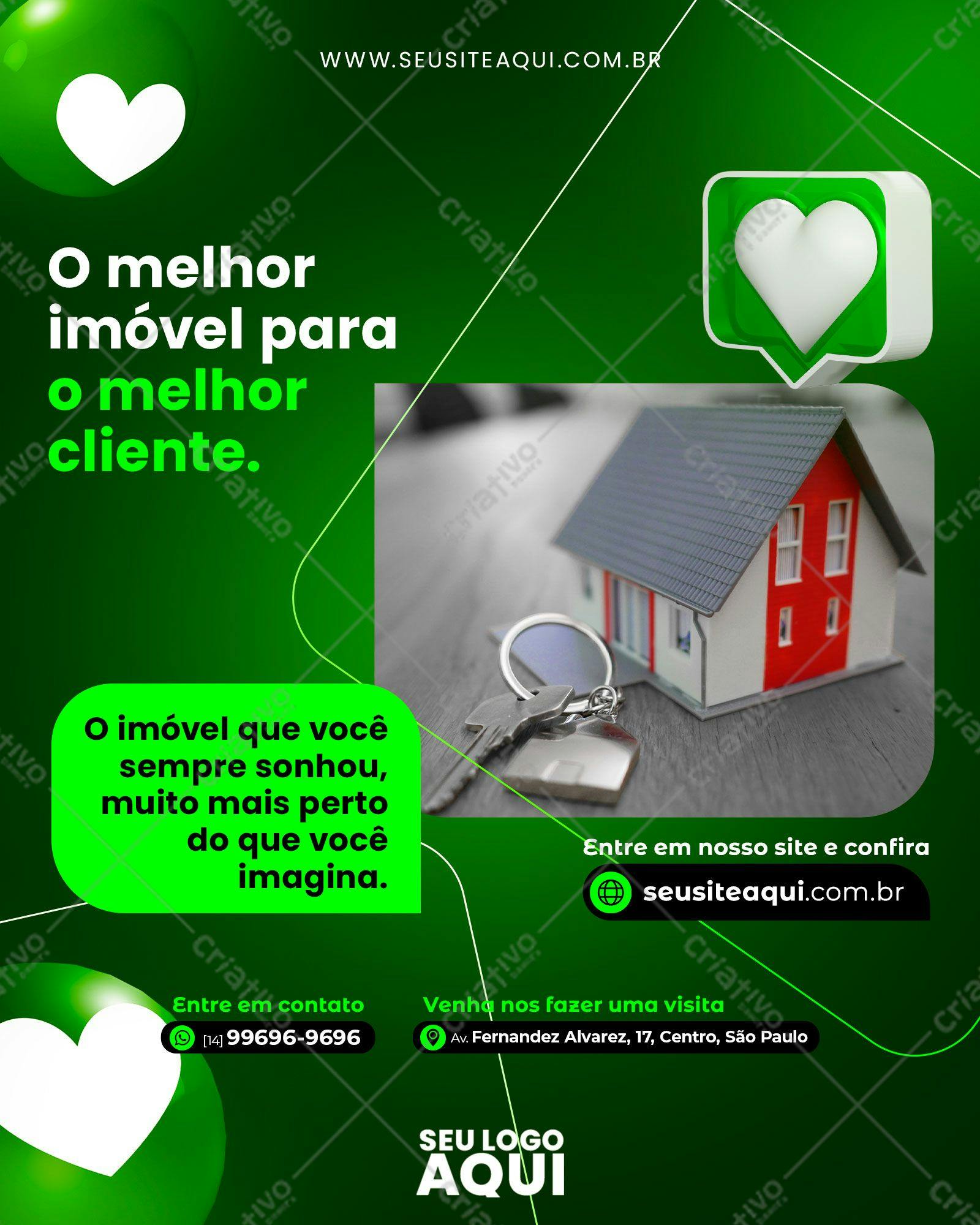 Post para Redes Sociais Imobiliária PSD Editável