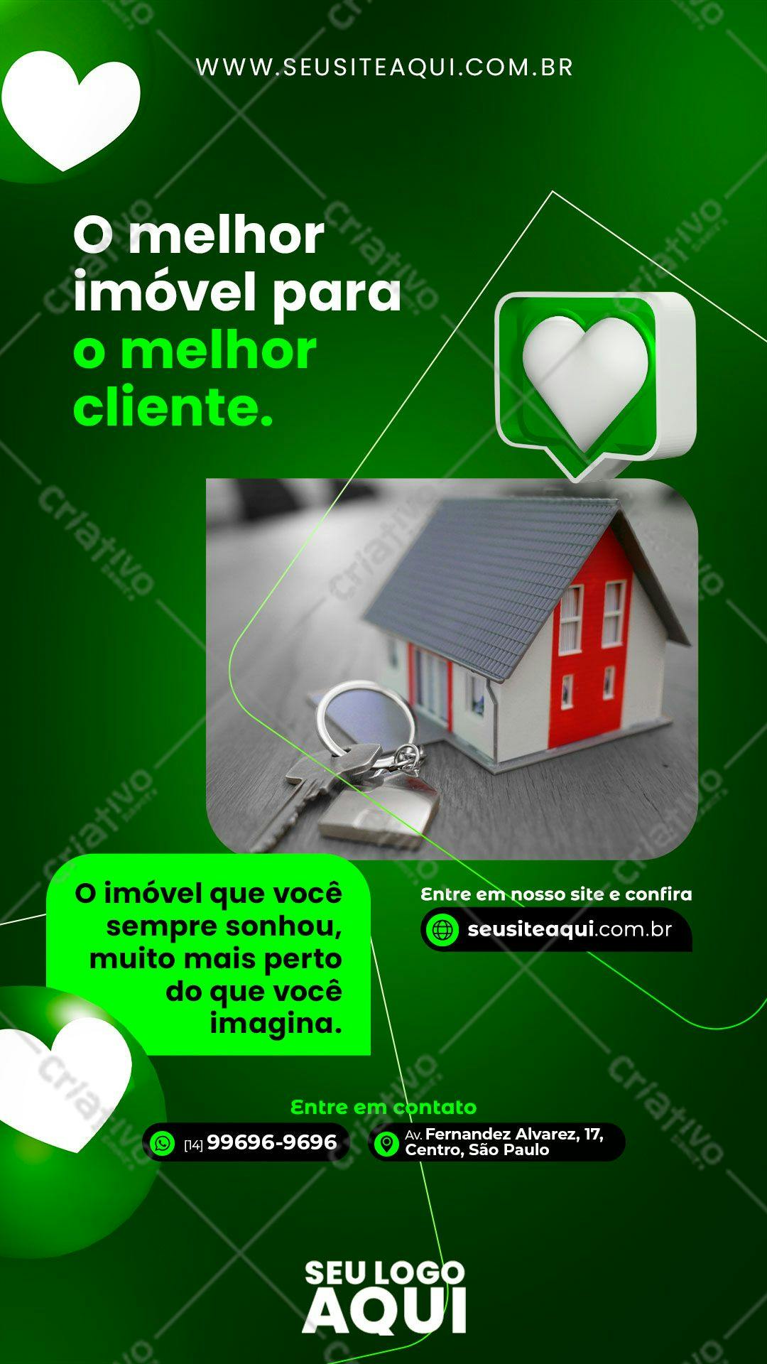 Post para Redes Sociais Imobiliária PSD Editável