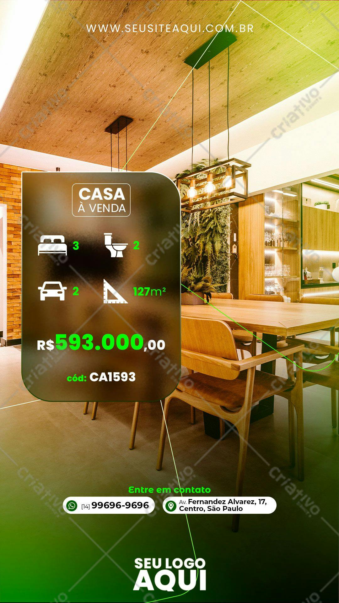Modelo de Imóvel para Anúncio de Venda de Casa PSD Editável
