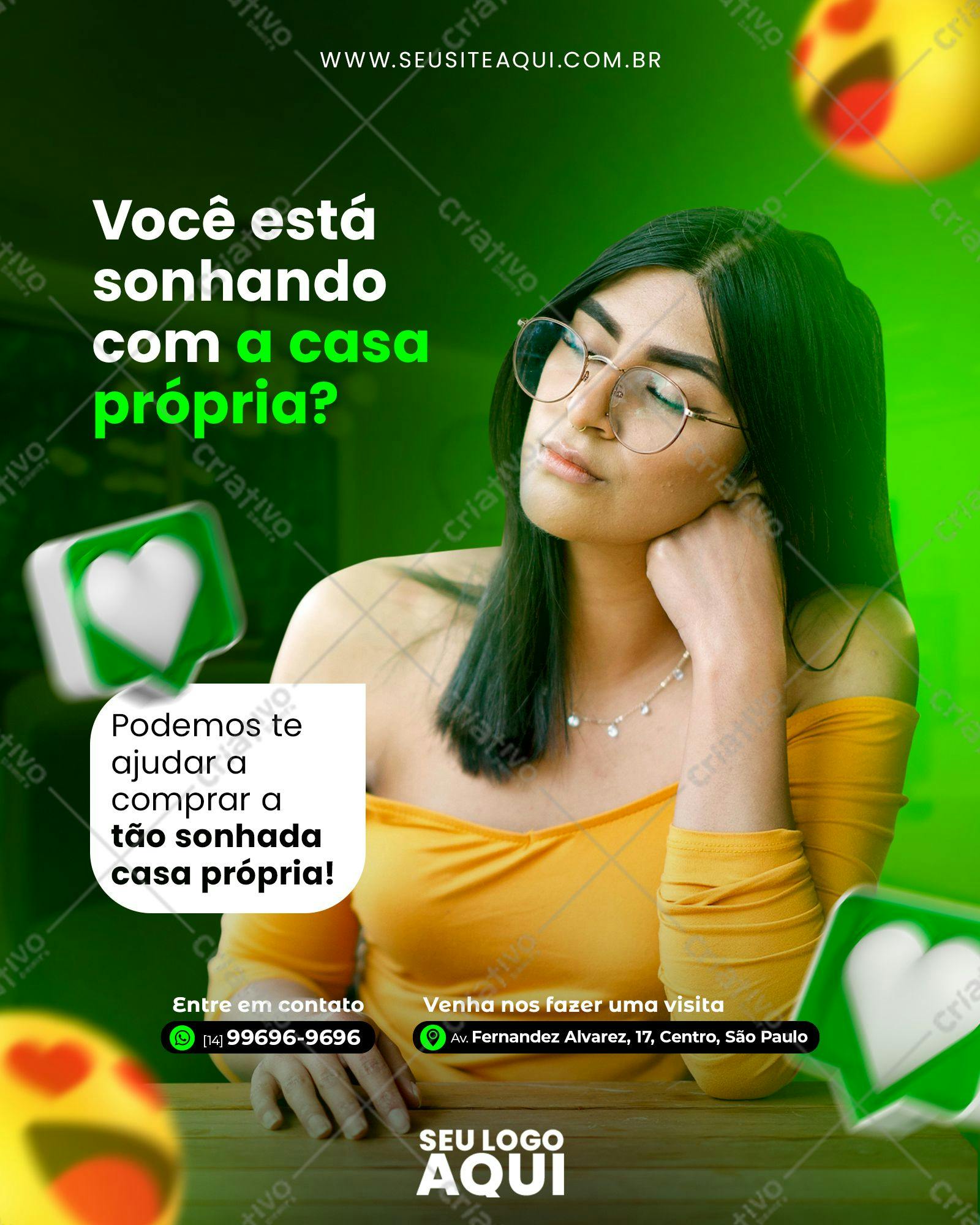Post para Redes Sociais Imóveis PSD Editável