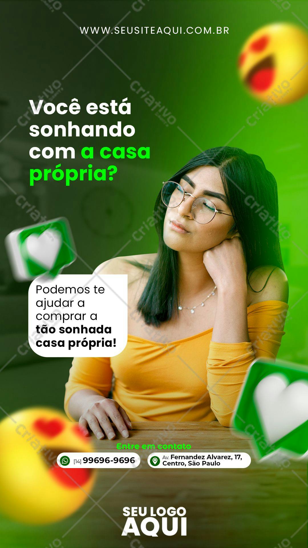 Post para Redes Sociais Imóveis PSD Editável