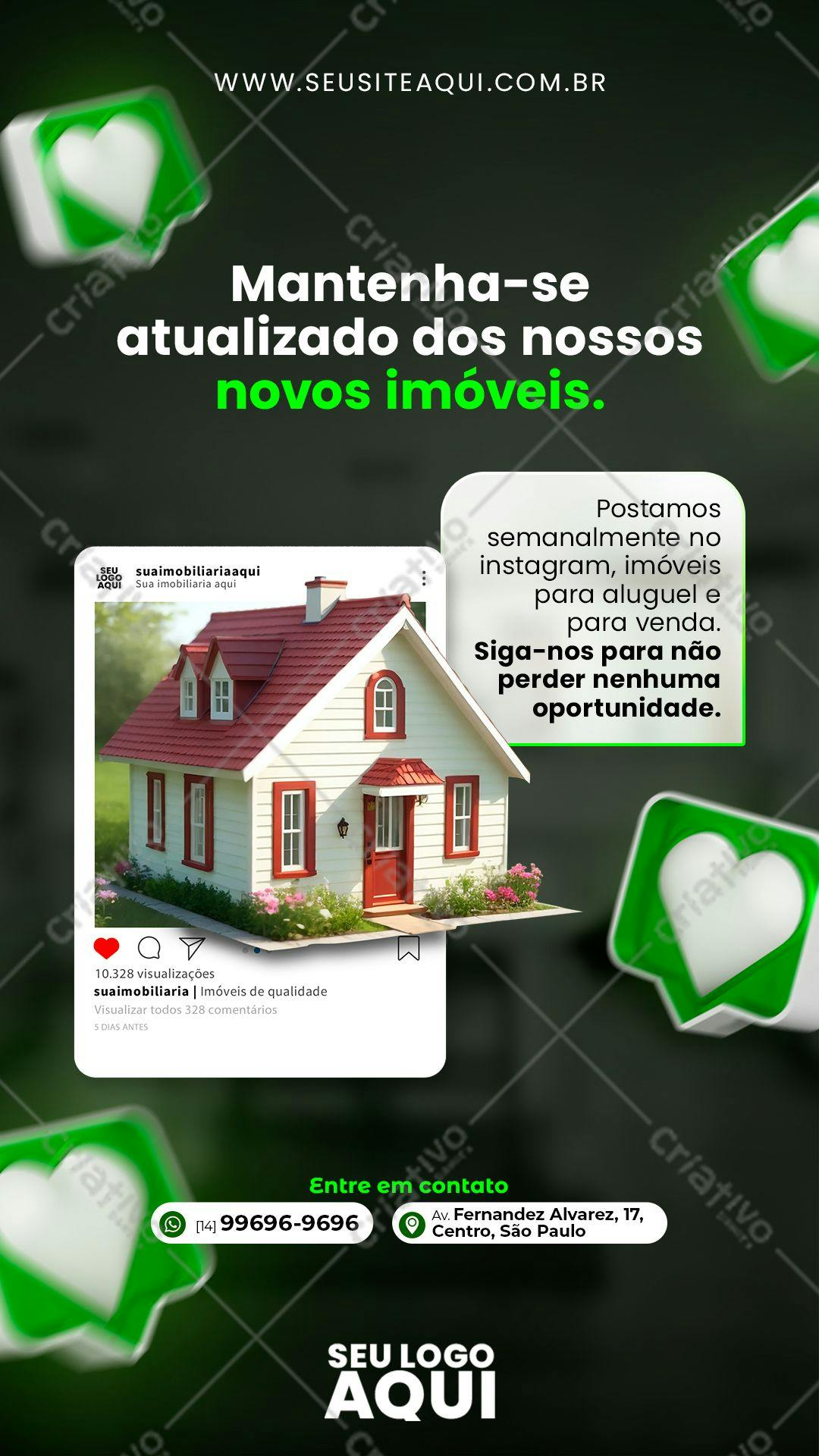 Mockup Instagram Post Imóvel PSD Editável