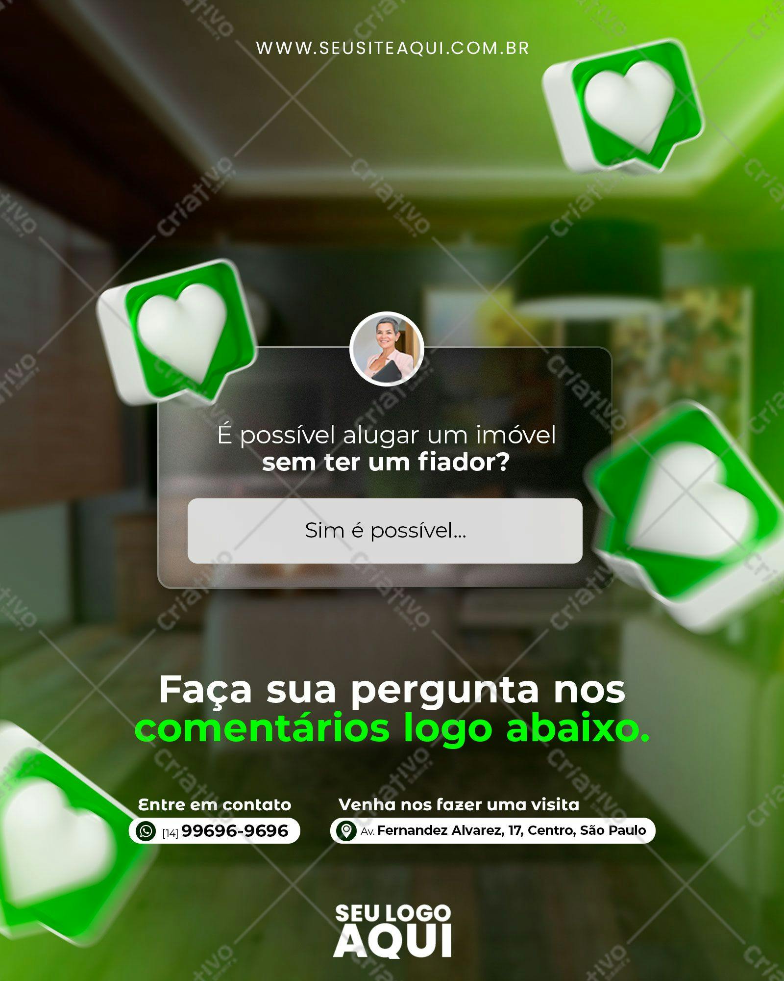 Post para Redes Sociais Imóveis PSD Editável