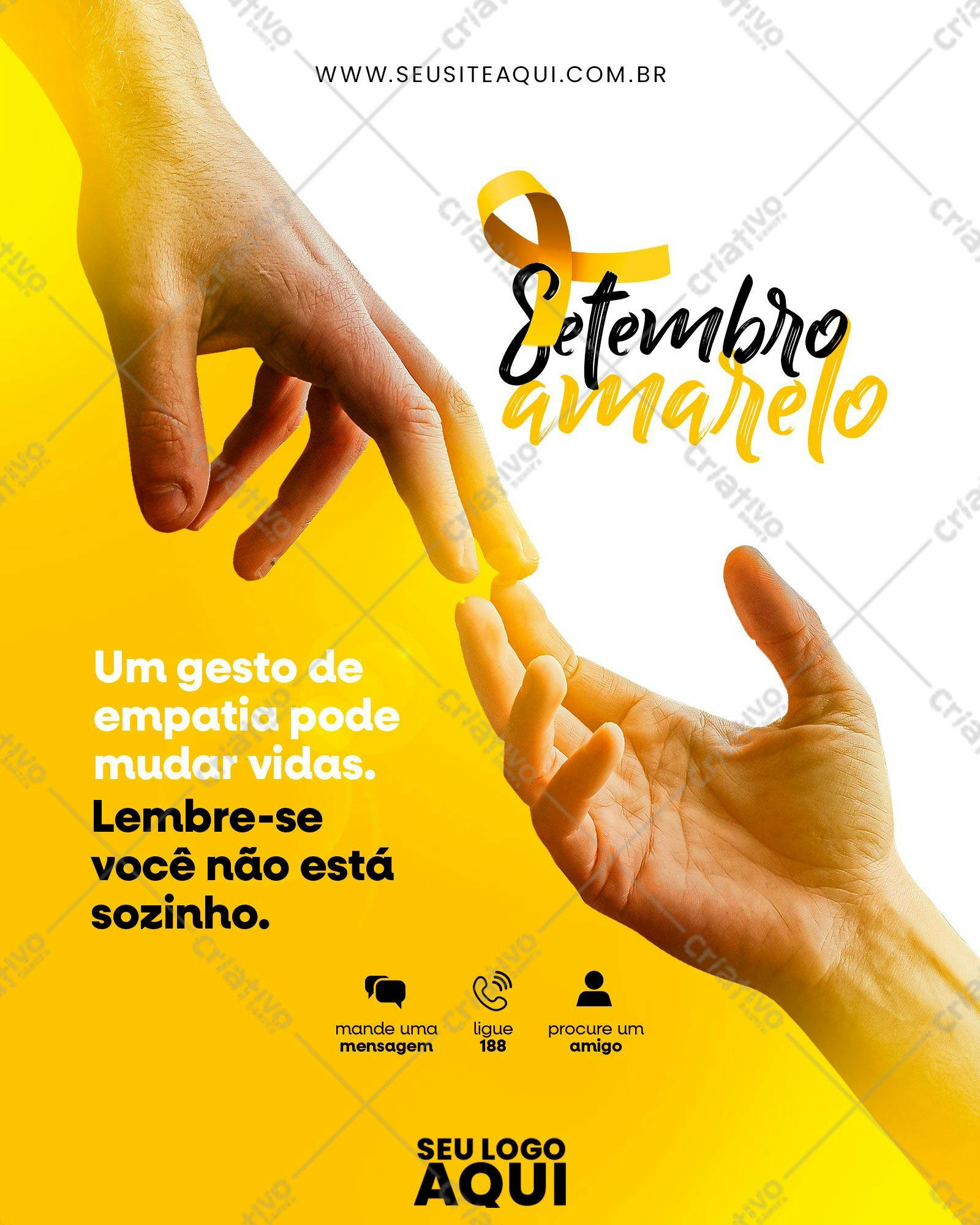 Post para Setembro Amarelo PSD Editável