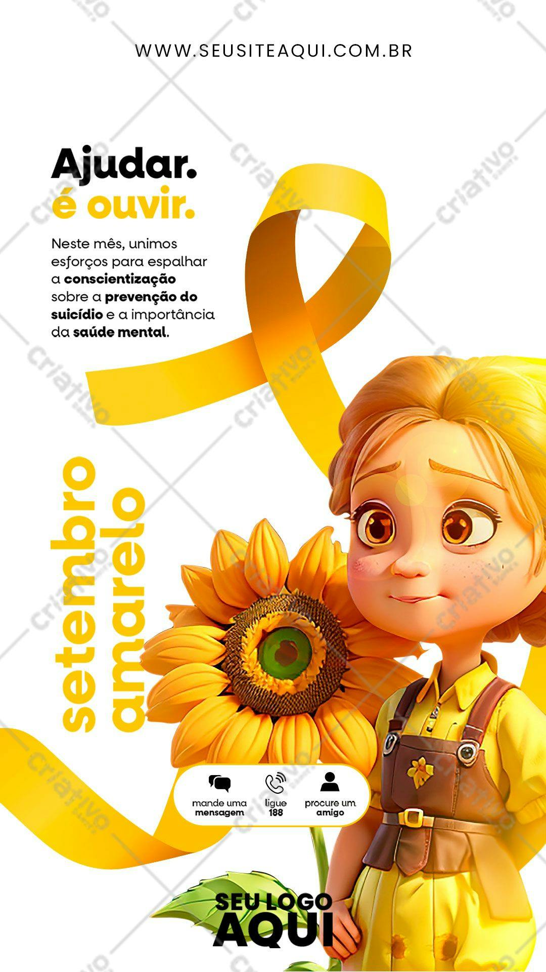 Poster Setembro Amarelo PSD Editável