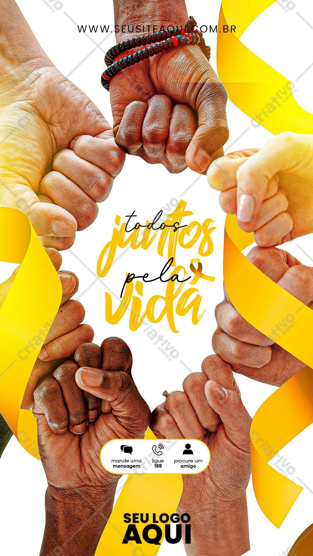 Poster para Campanha de Prevenção ao Suicídio PSD Editável