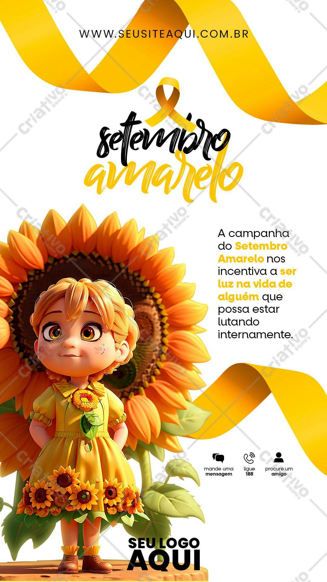 Cartaz Setembro Amarelo PSD Editável