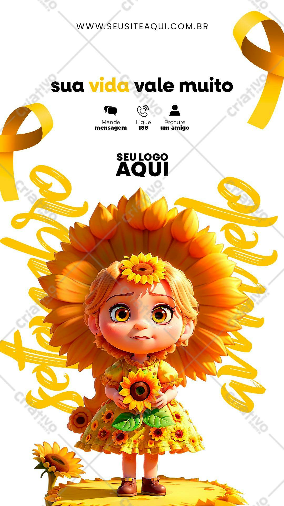 Poster Dia do Sol PSD Editável