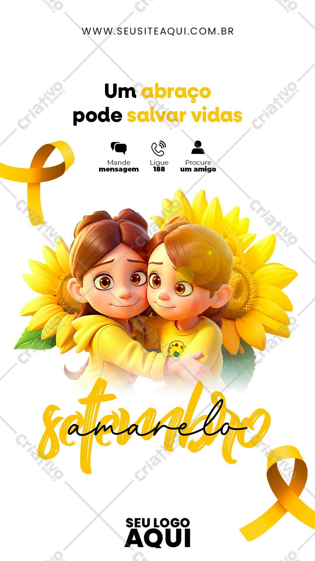 Poster Setembro Amarelo PSD Editável