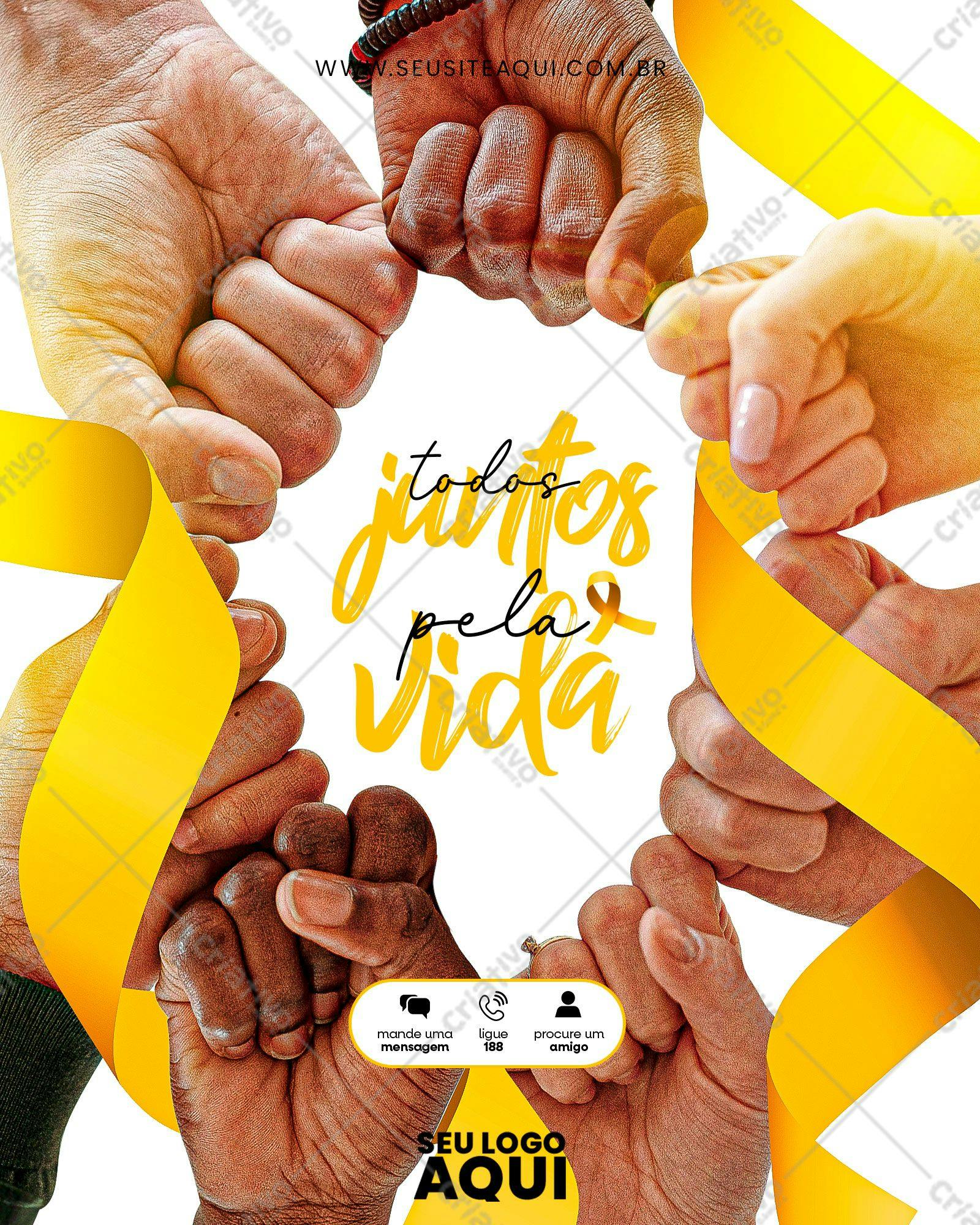 Poster para Campanha de Prevenção ao Suicídio PSD Editável